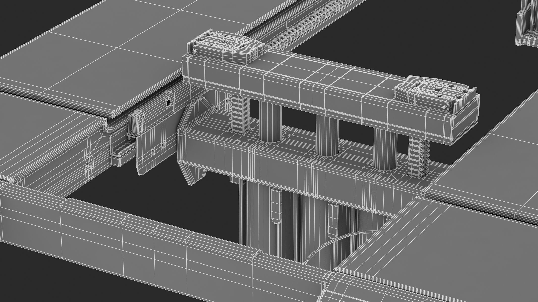 4 Post Car Lift Generic 3D model_17