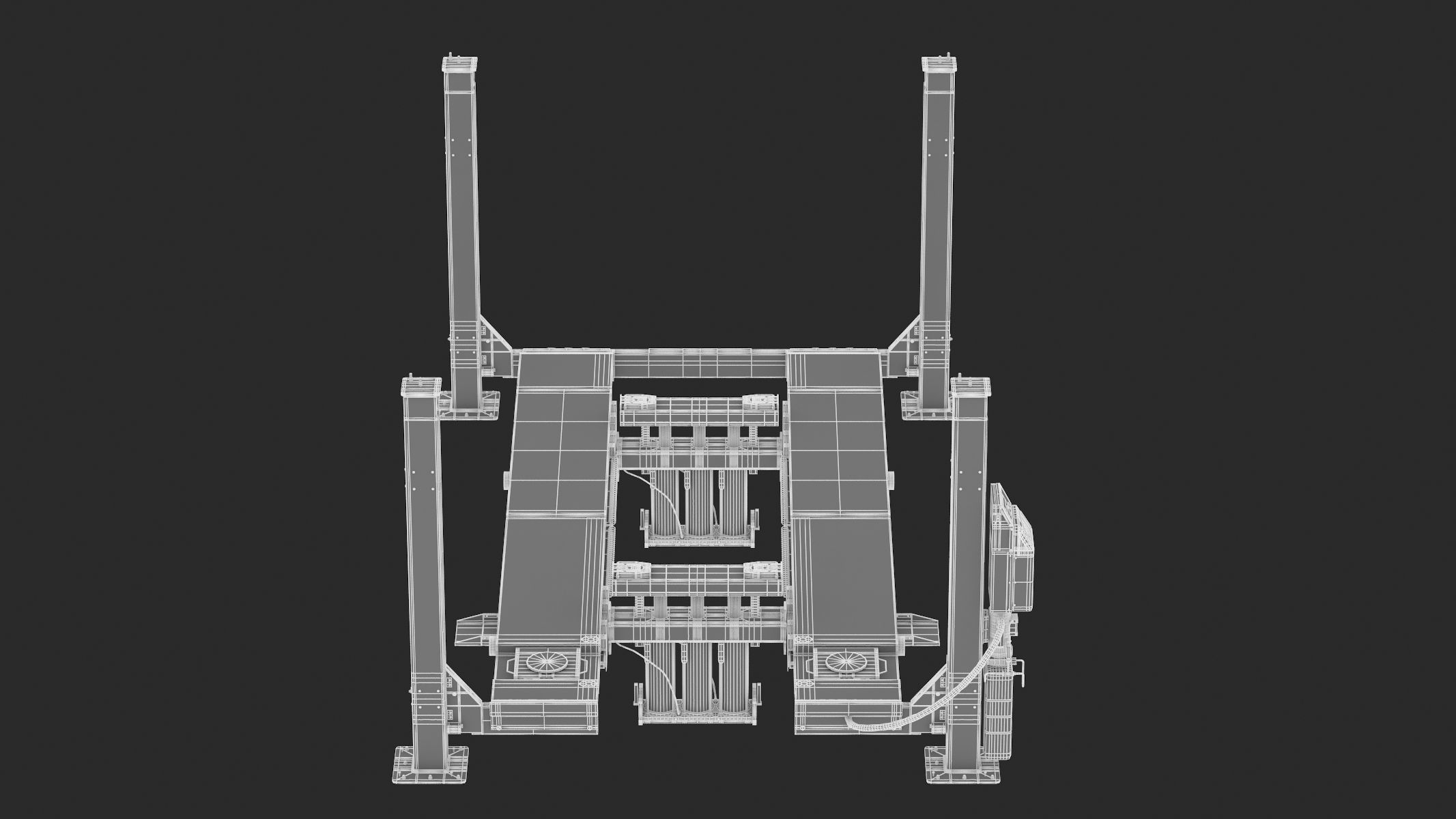4 Post Car Lift Generic 3D model_12