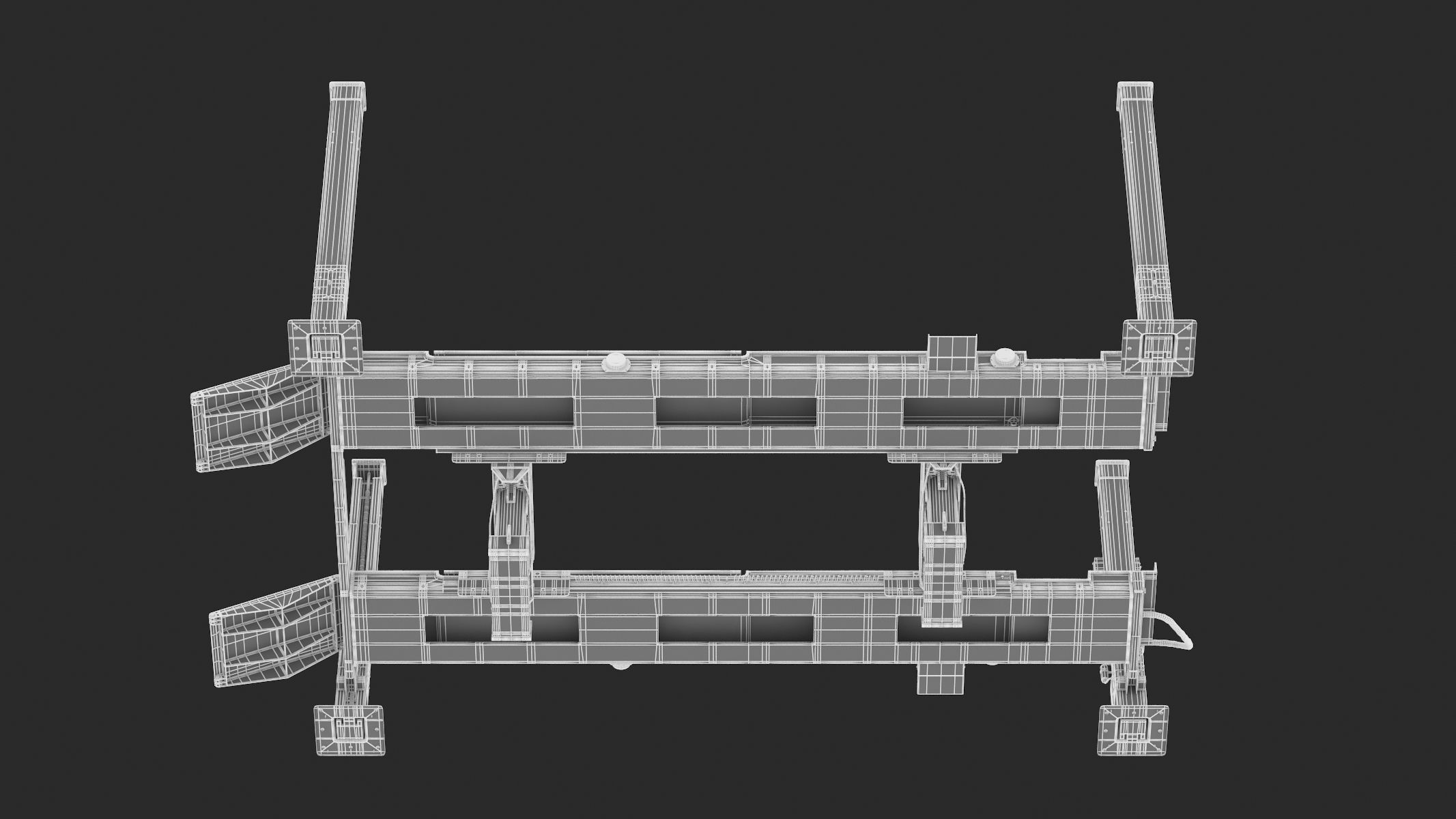 4 Post Car Lift Generic 3D model_14