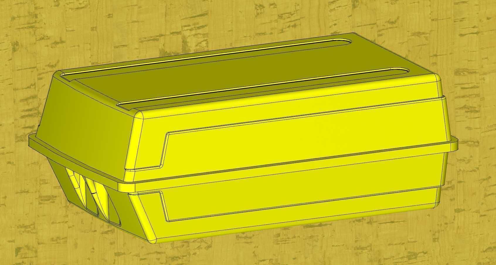 Plastic box with a handle for storing shoes 3D print model_2