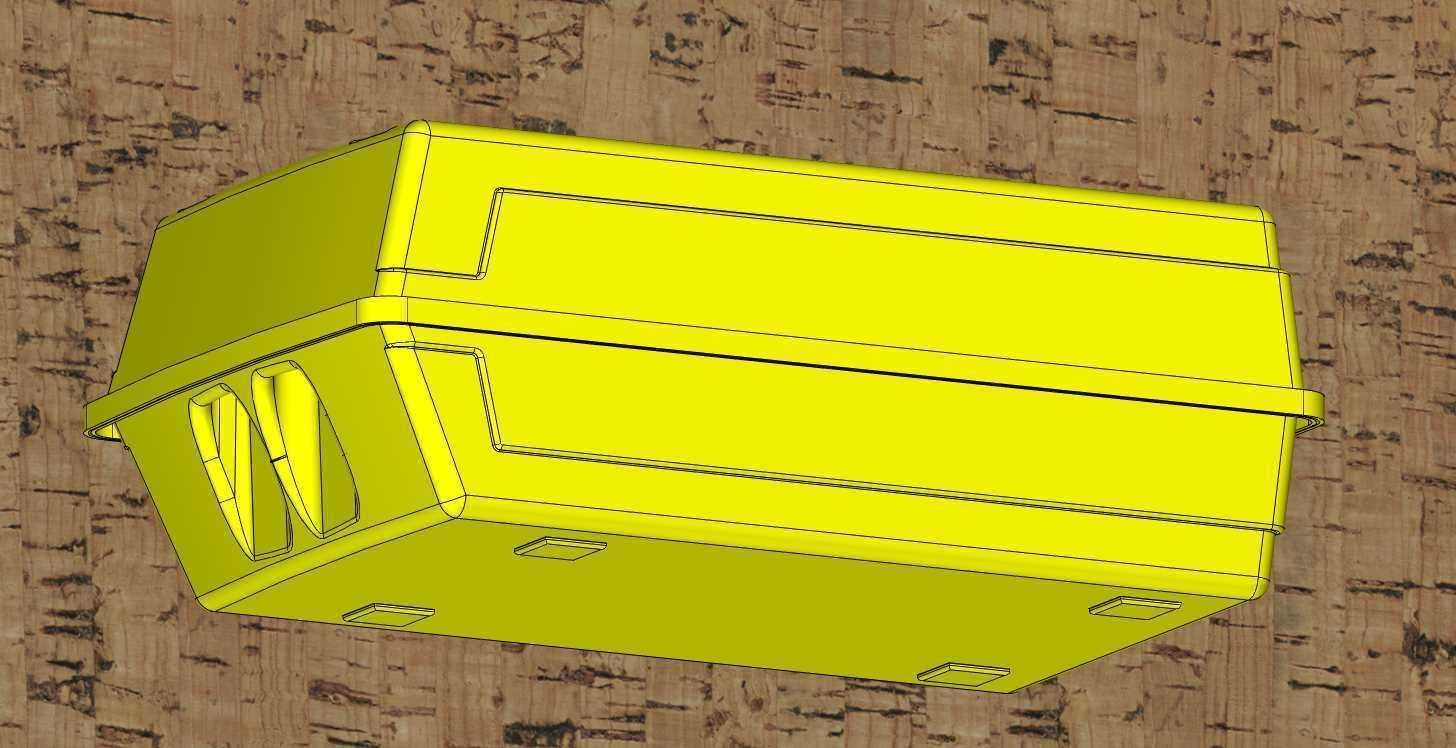 Plastic box with a handle for storing shoes 3D print model_3