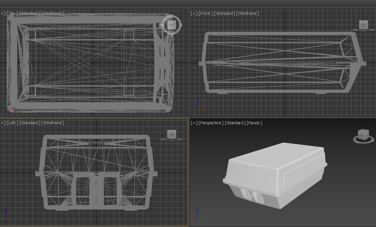 Plastic box with a handle for storing shoes 3D print model_4