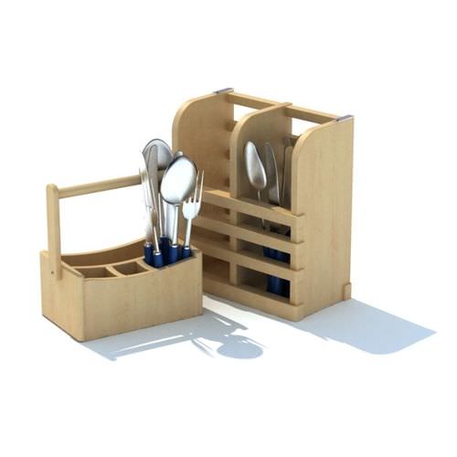 Two Type Fork And Spoon Holder 3D Model