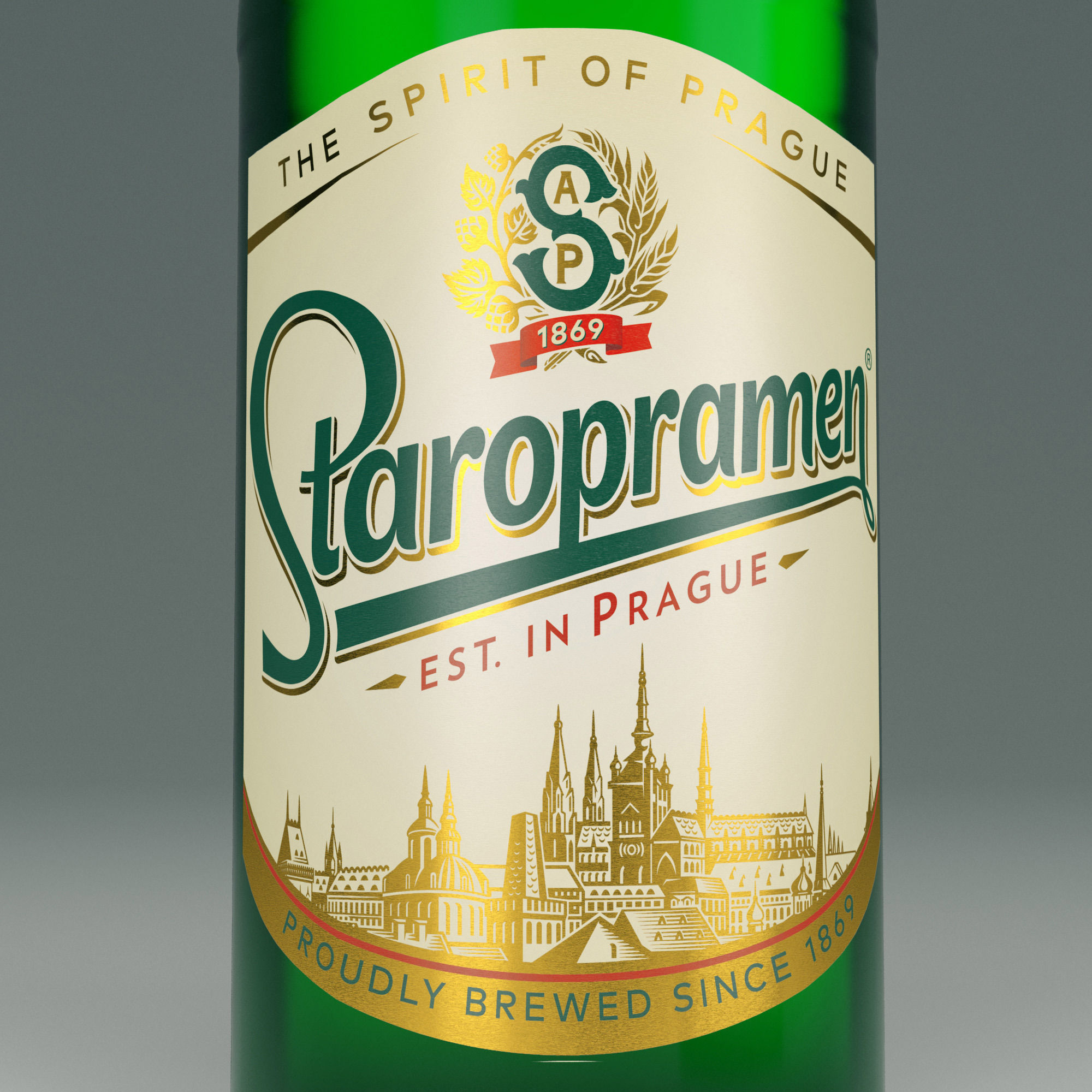 Staropramen bottle 3D model_1