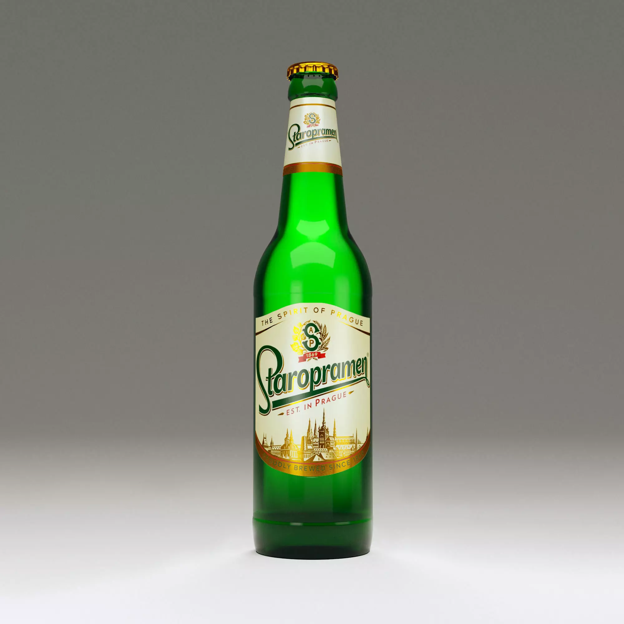Staropramen bottle 3D model_0