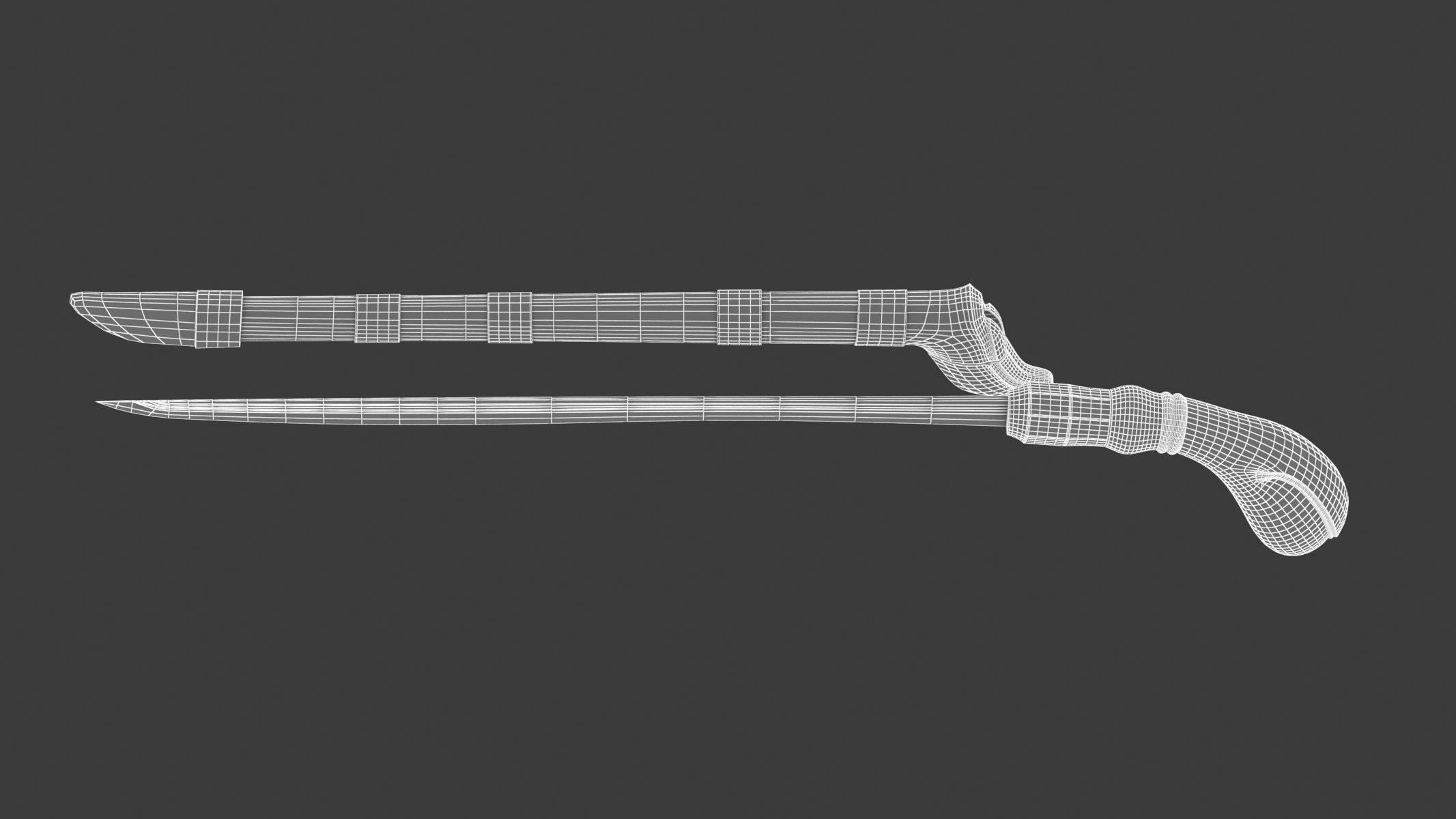 Badik Sword Low-poly 3D model_10