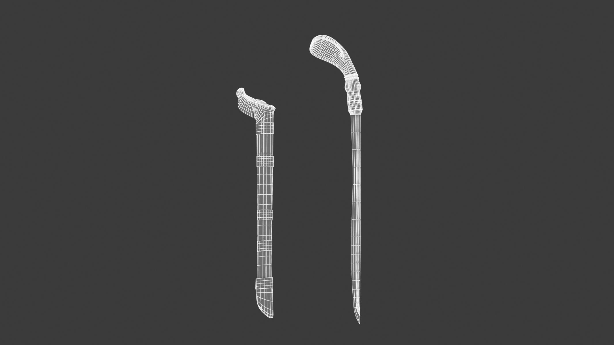 Badik Sword Low-poly 3D model_14