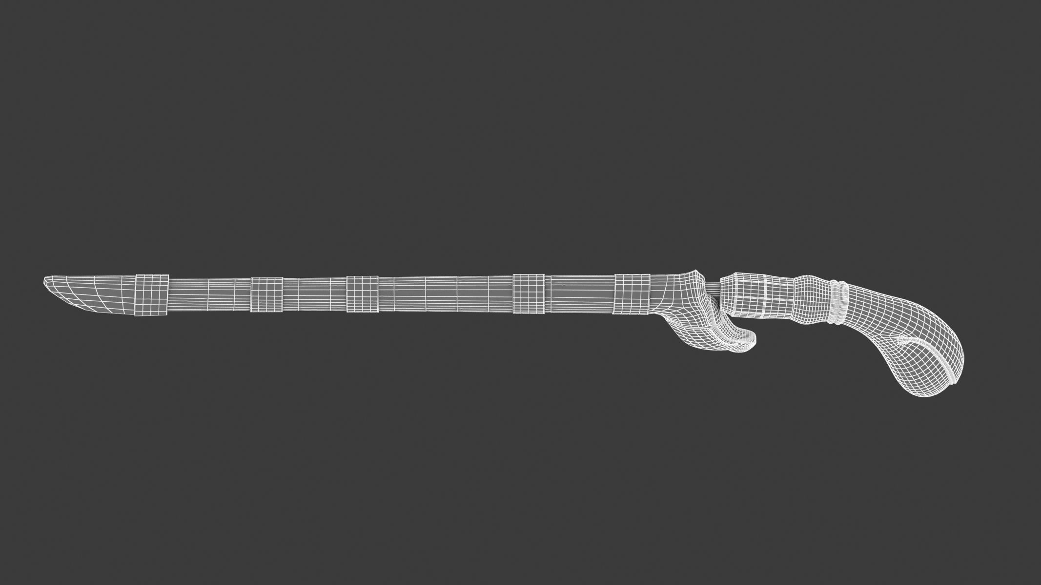 Badik Sword Low-poly 3D model_13