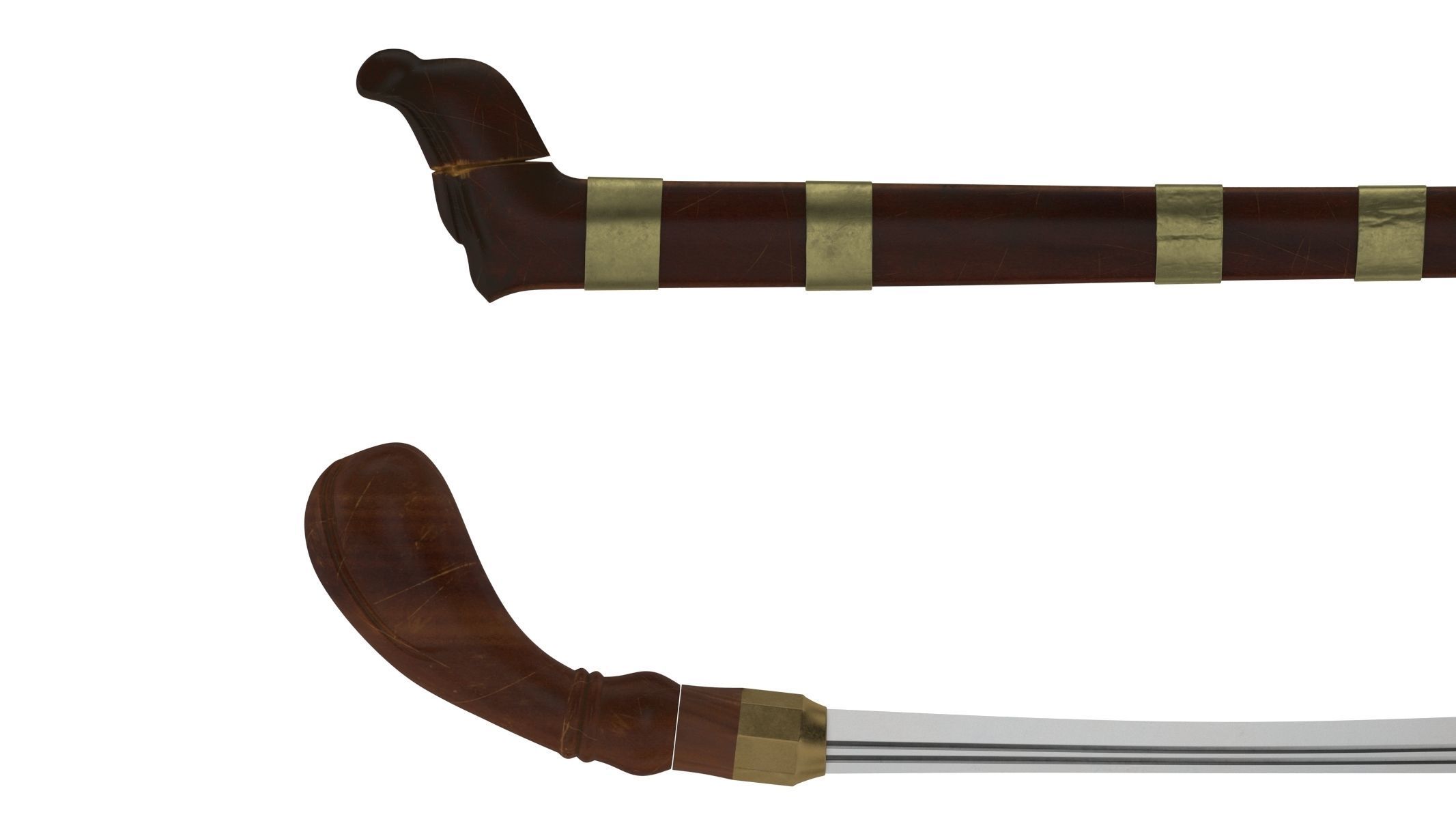 Badik Sword Low-poly 3D model_6