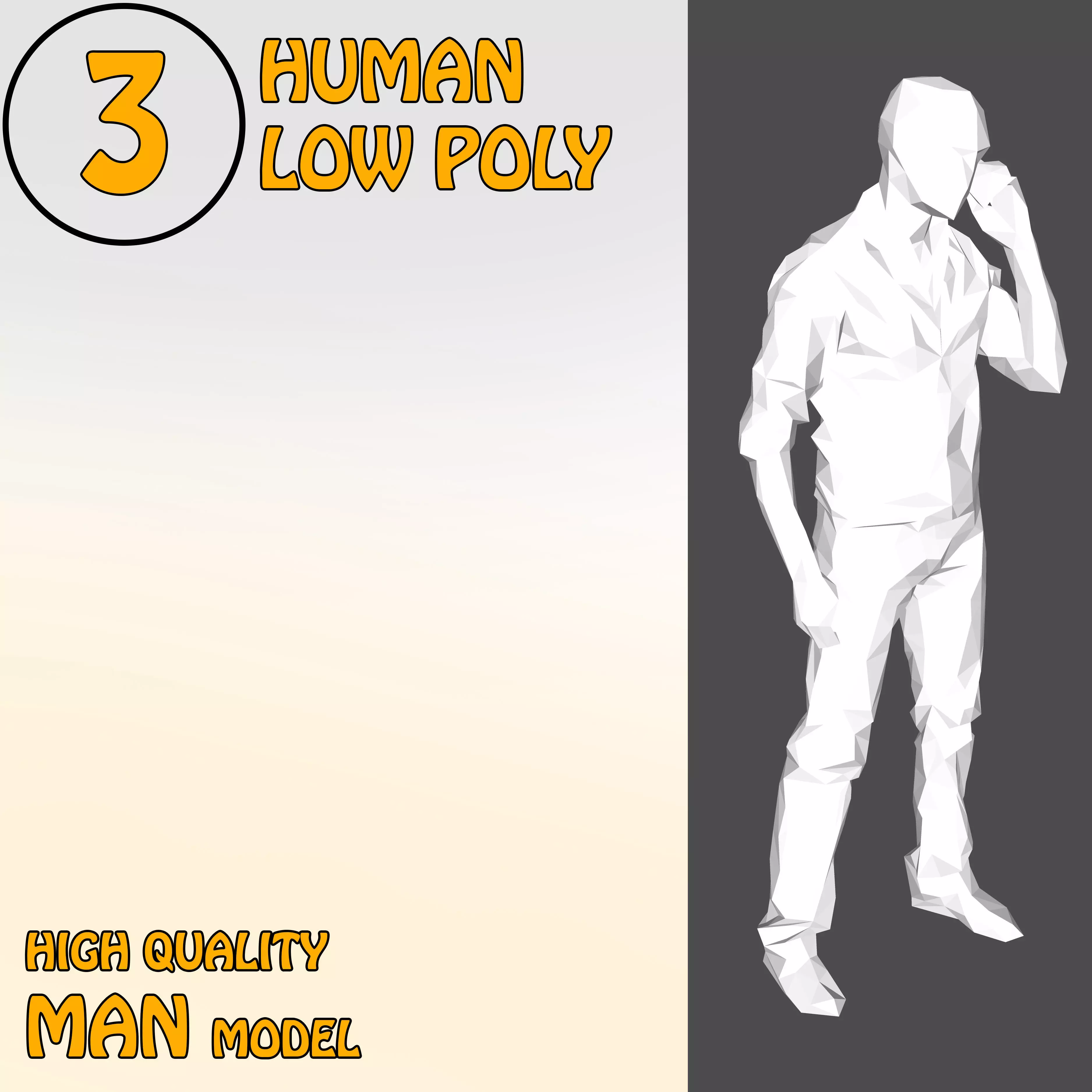 Low Poly People 3 Low-poly 3D model human Low-poly 3D model