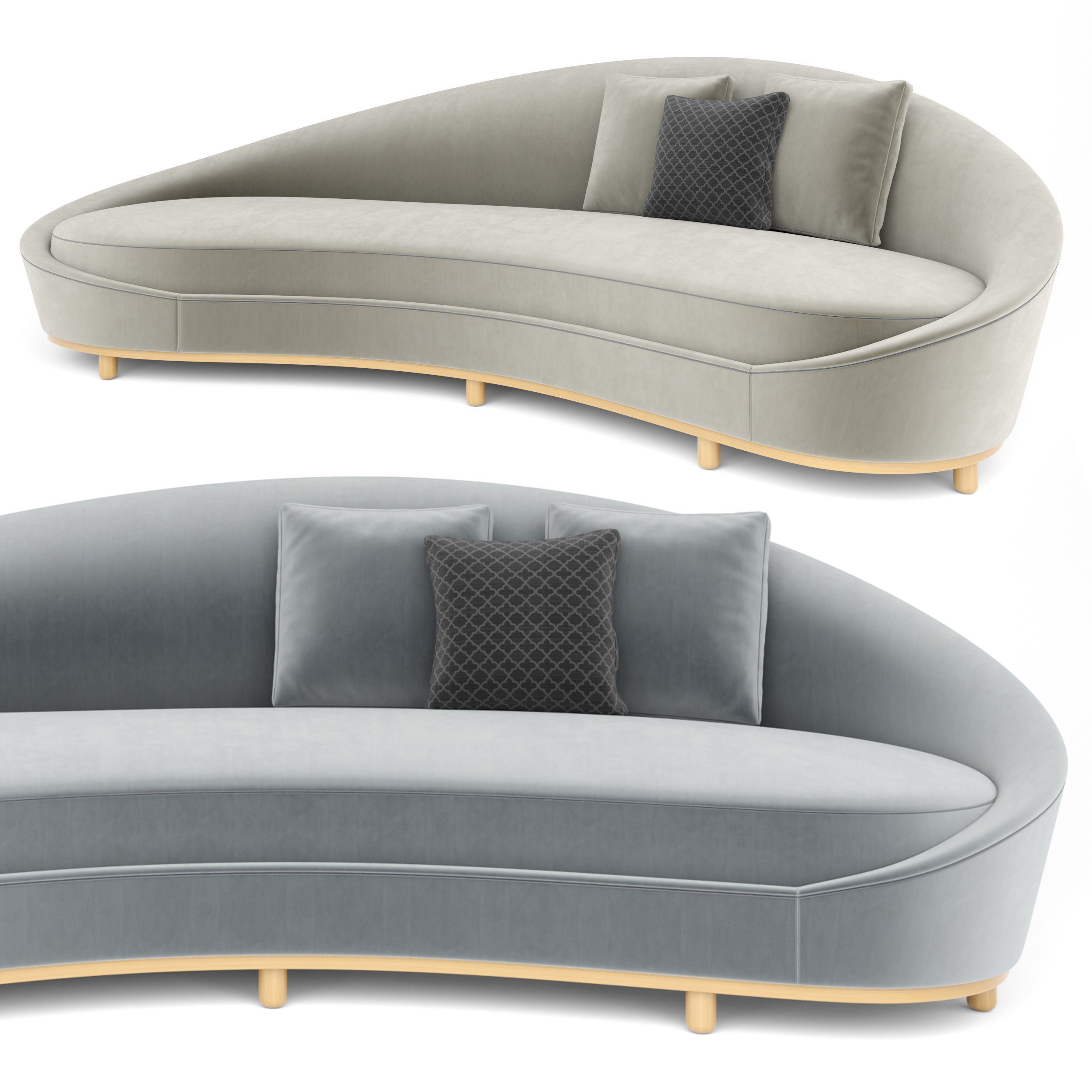 Curve Sofa Set 3D model CGTrader