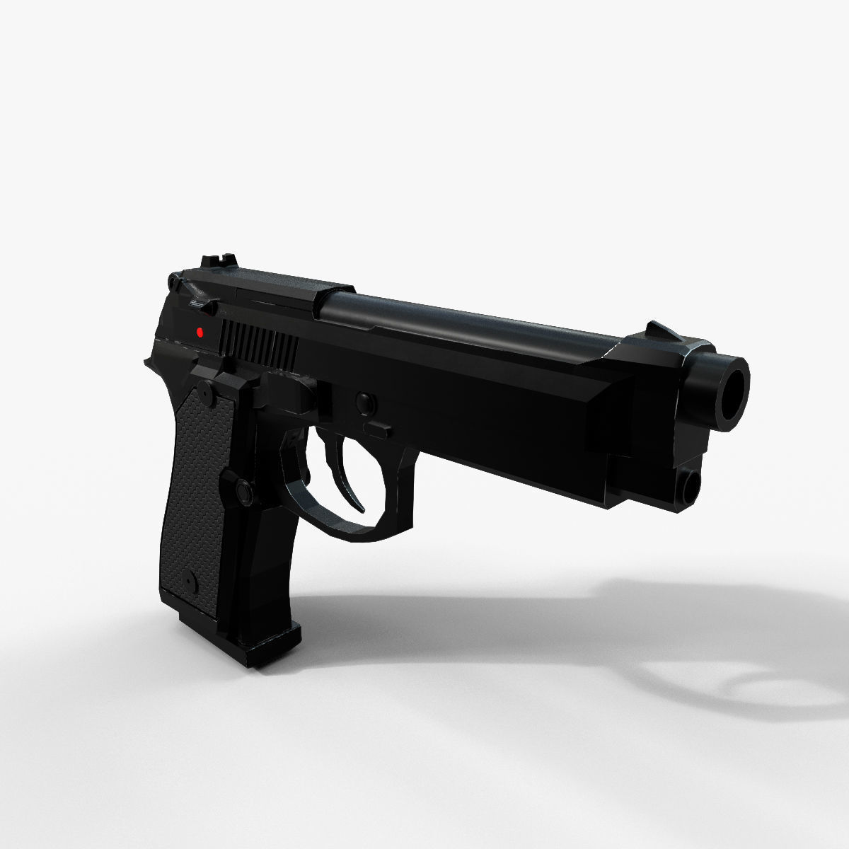 3D Pistol gun Low-poly 3D model_3