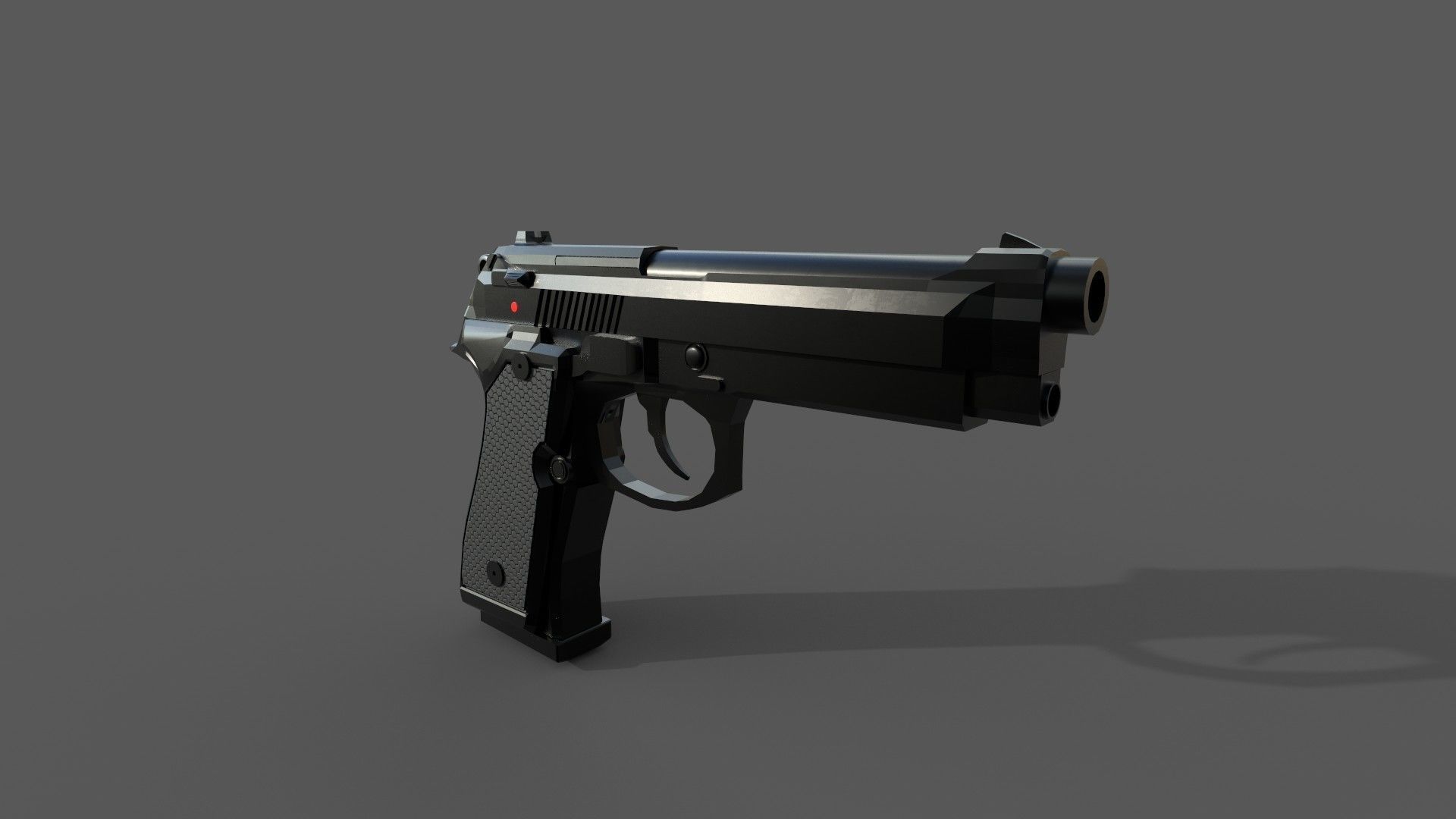 3D Pistol gun Low-poly 3D model_6