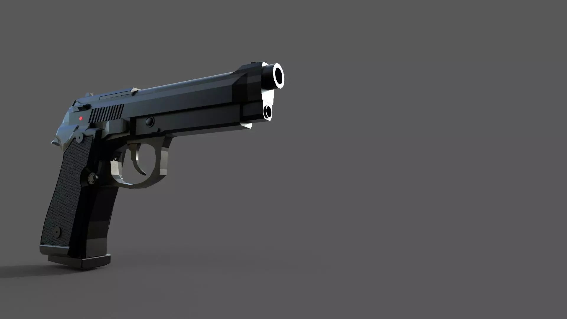 3D Pistol gun Low-poly 3D model_0
