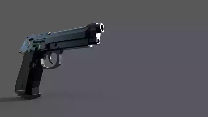 3D Pistol gun Low-poly 3D model
