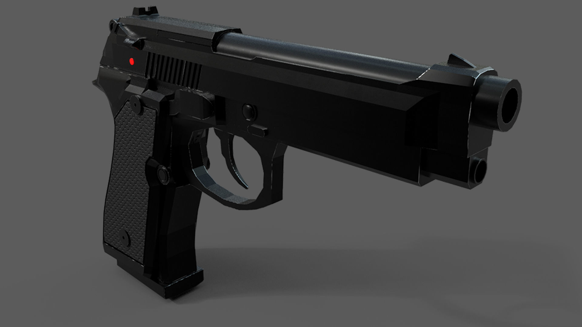 3D Pistol gun Low-poly 3D model_7