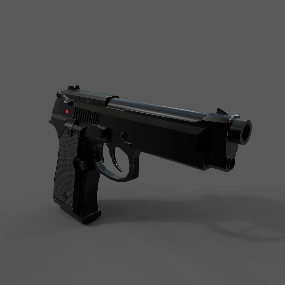 3D Pistol gun Low-poly 3D model_8