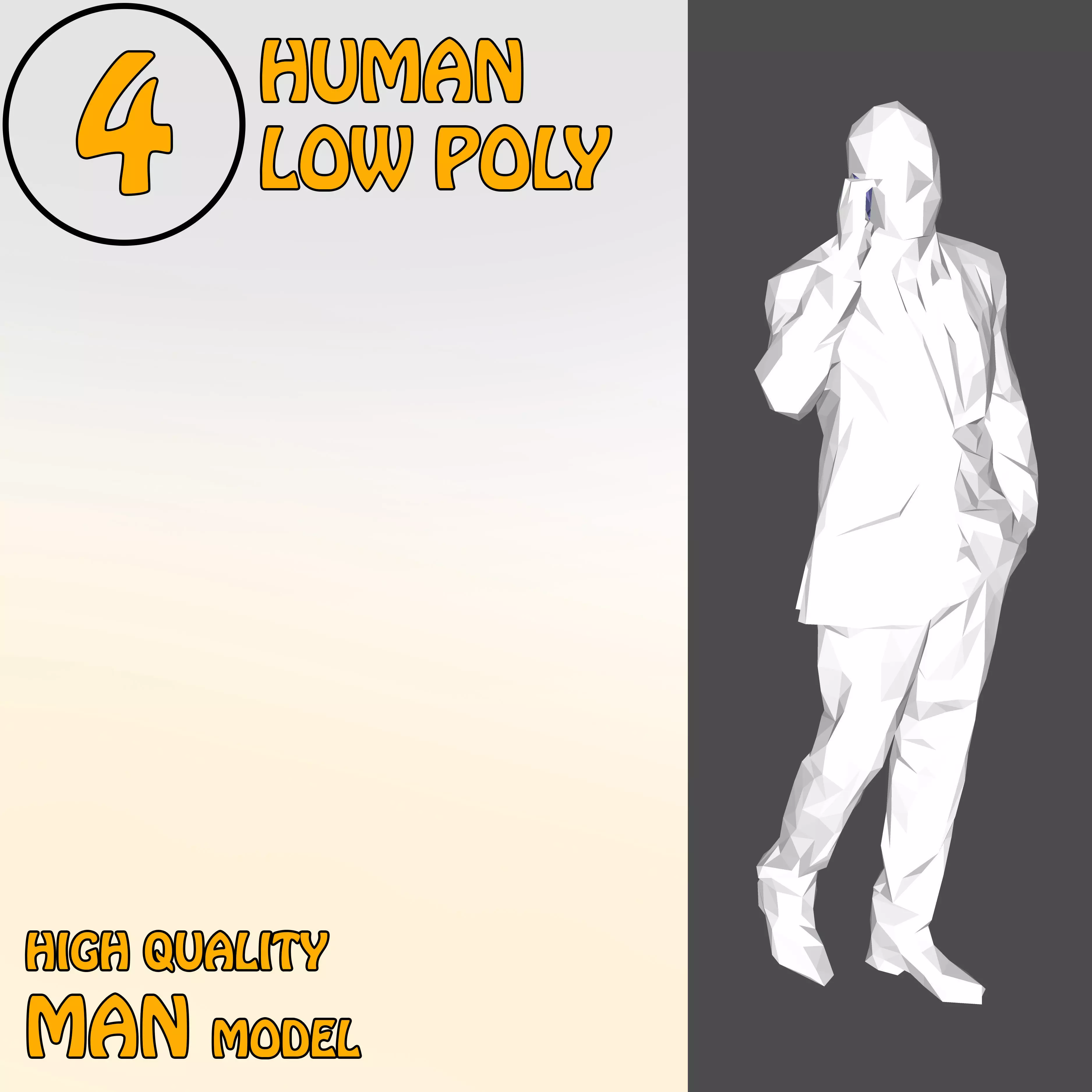 Low Poly People 4 Low-poly 3D model human Low-poly 3D model