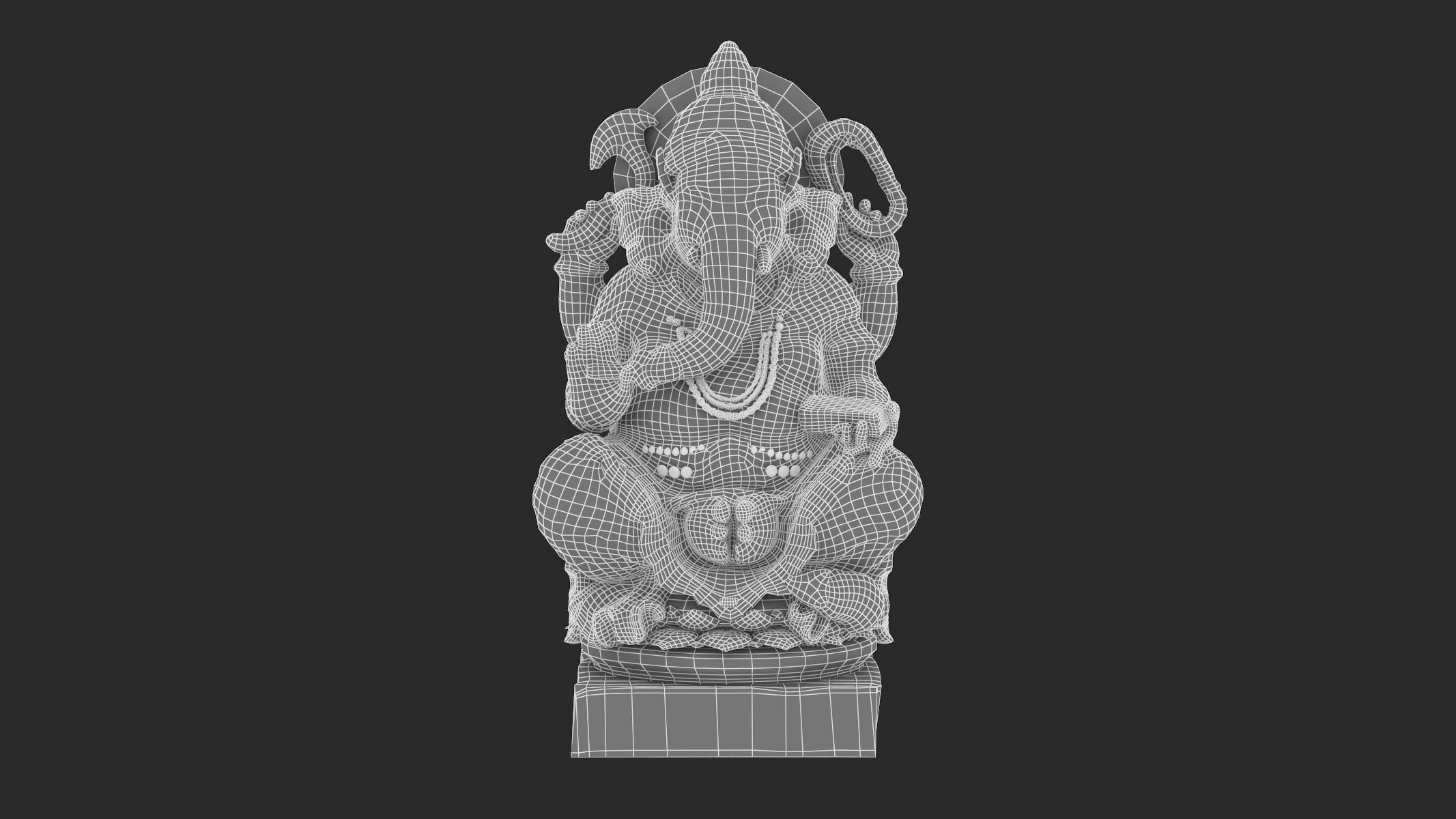 Ganesha Statue Low-poly 3D model_10