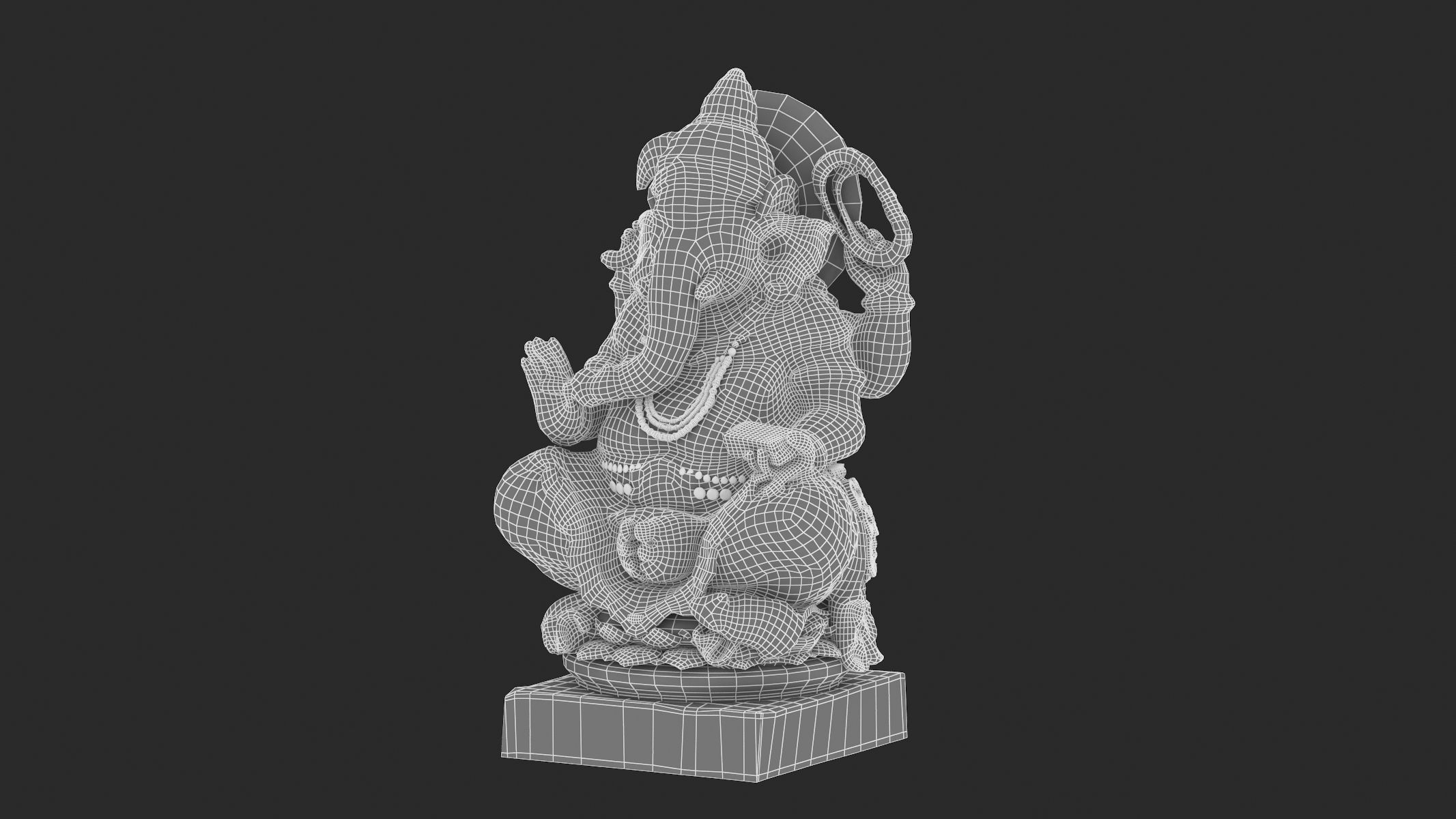 Ganesha Statue Low-poly 3D model_14