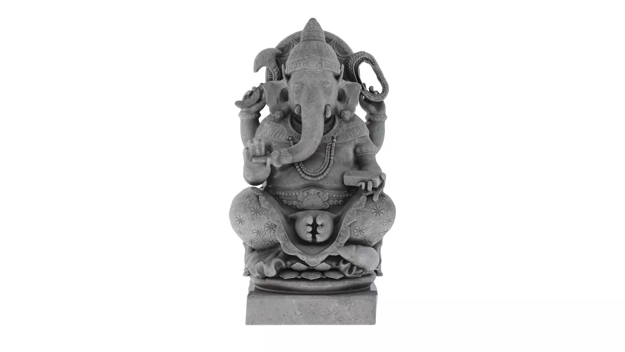 Ganesha Statue Low-poly 3D model_0