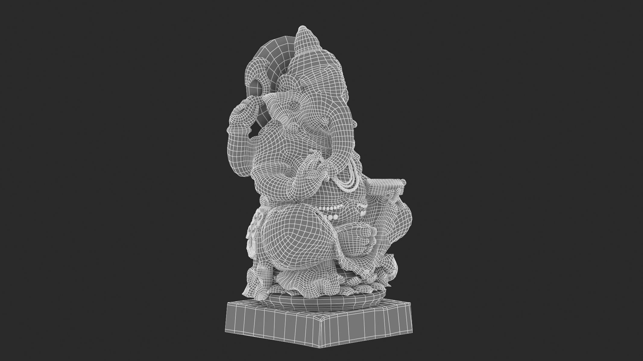 Ganesha Statue Low-poly 3D model_11
