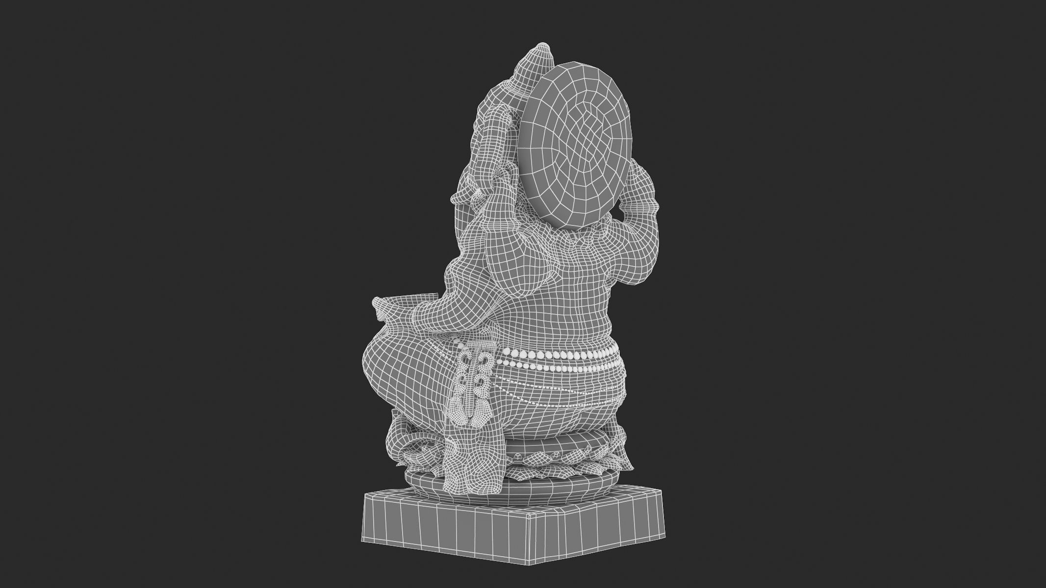 Ganesha Statue Low-poly 3D model_13