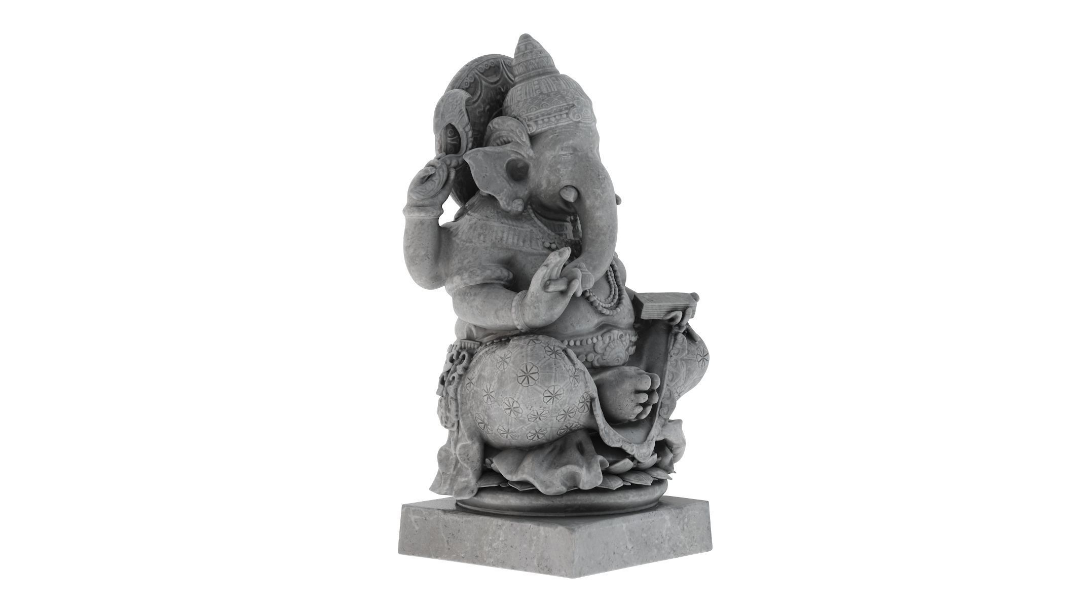 Ganesha Statue Low-poly 3D model_1