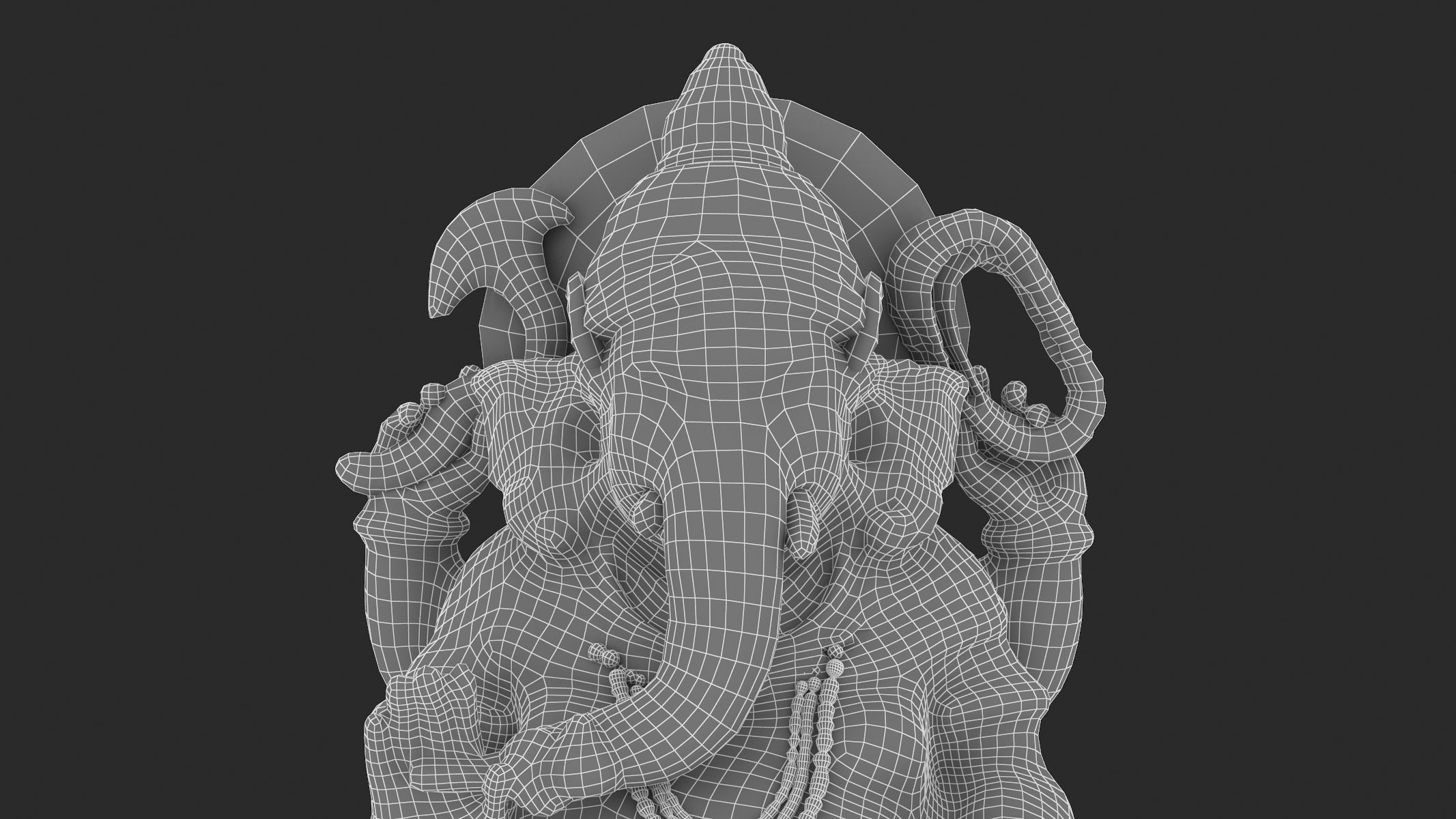 Ganesha Statue Low-poly 3D model_15
