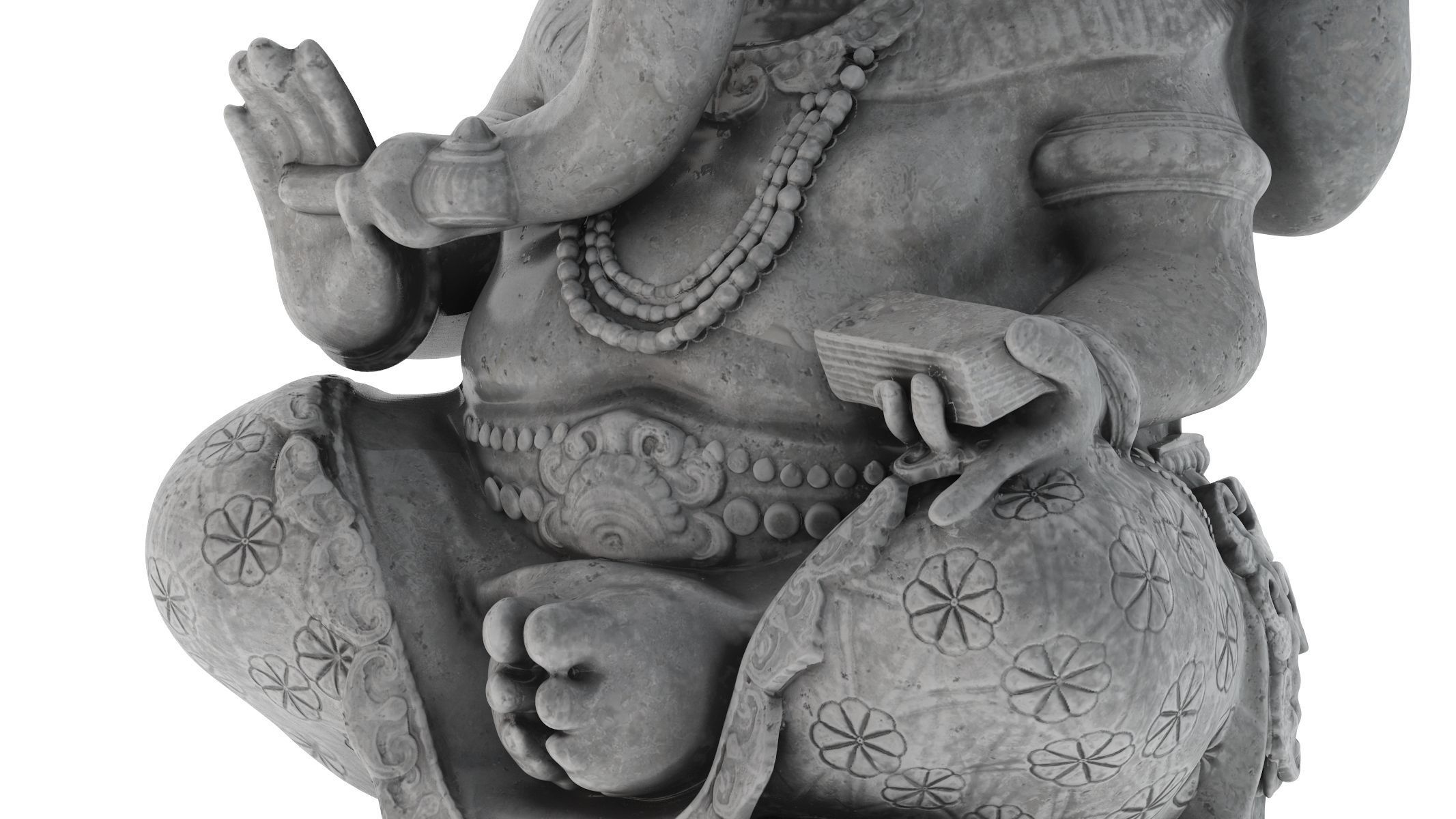Ganesha Statue Low-poly 3D model_8