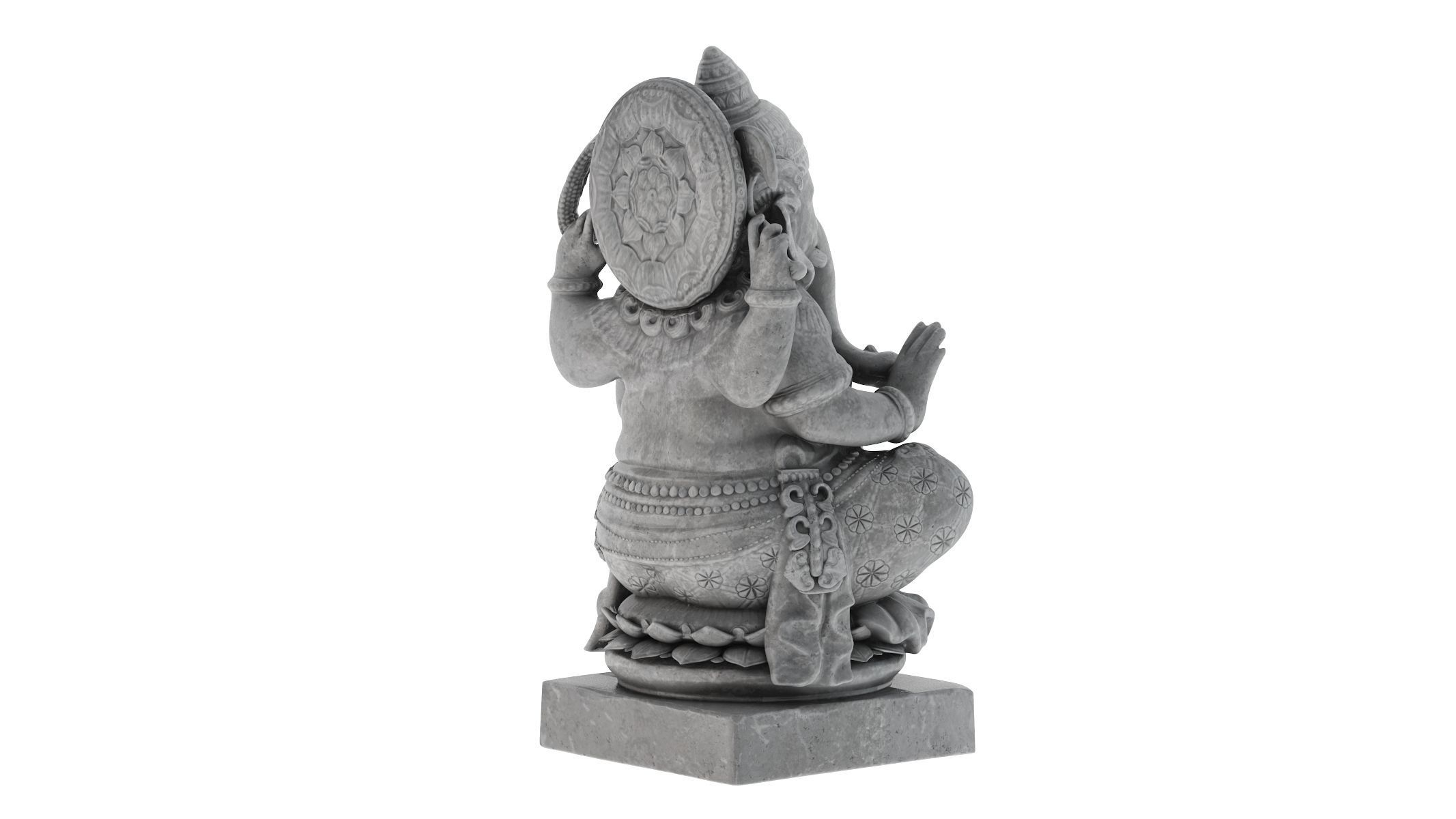 Ganesha Statue Low-poly 3D model_2