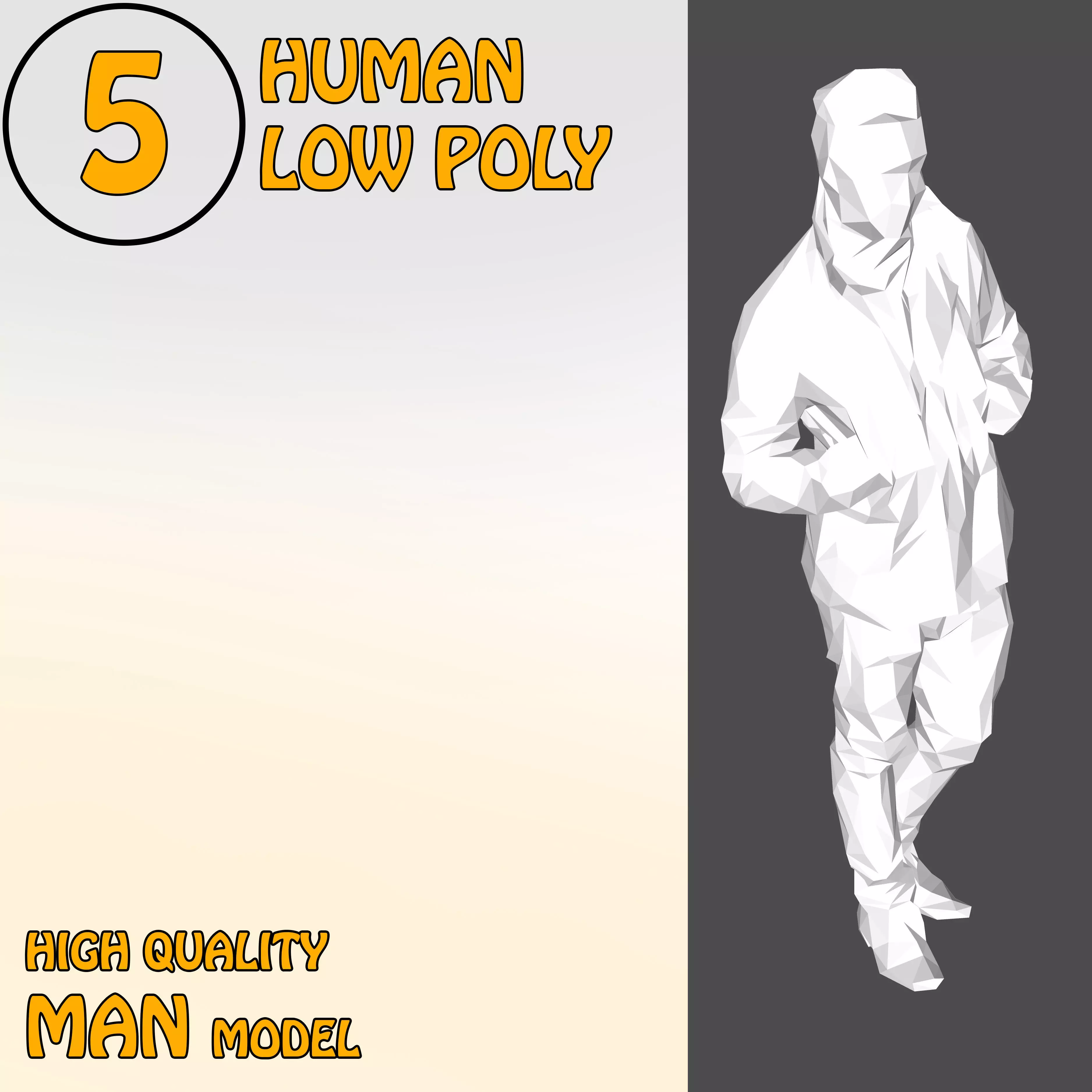 Low Poly People 5 Low-poly 3D model human 3D model