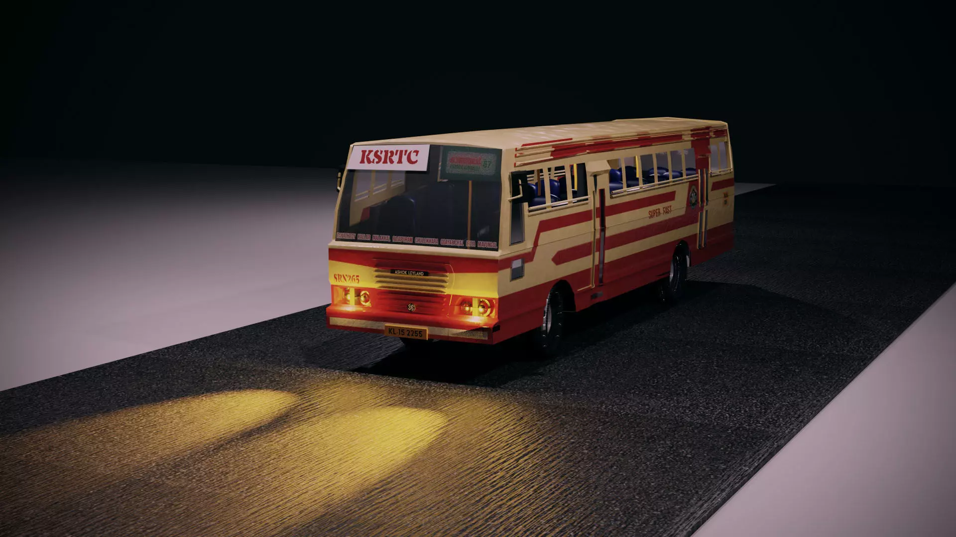 KSRTC Kerala Bus Model  3D model_0