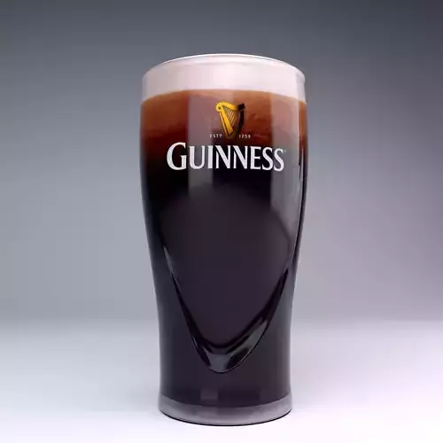 Guinness beer glass 3D model