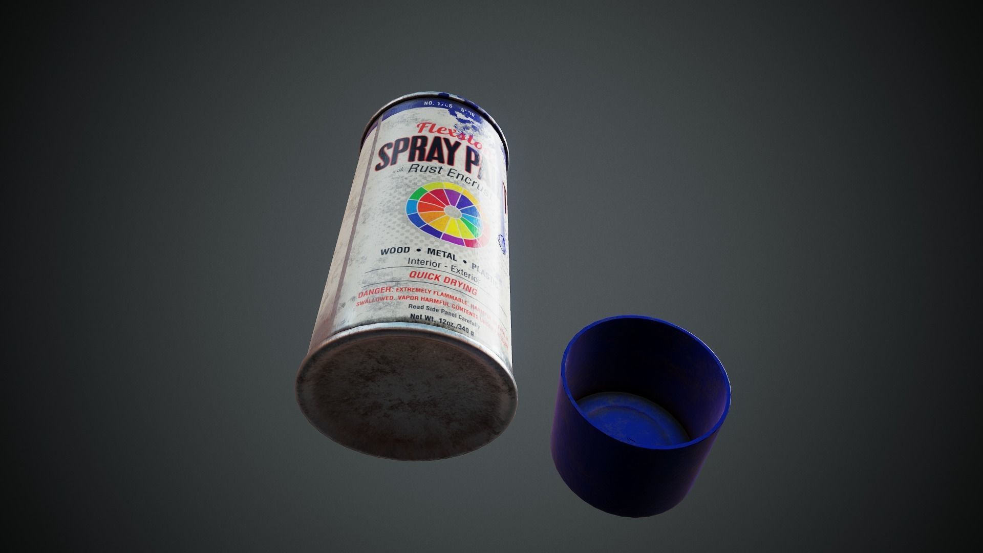 Retro Spray Can - Tutorial Included Low-poly 3D model_10