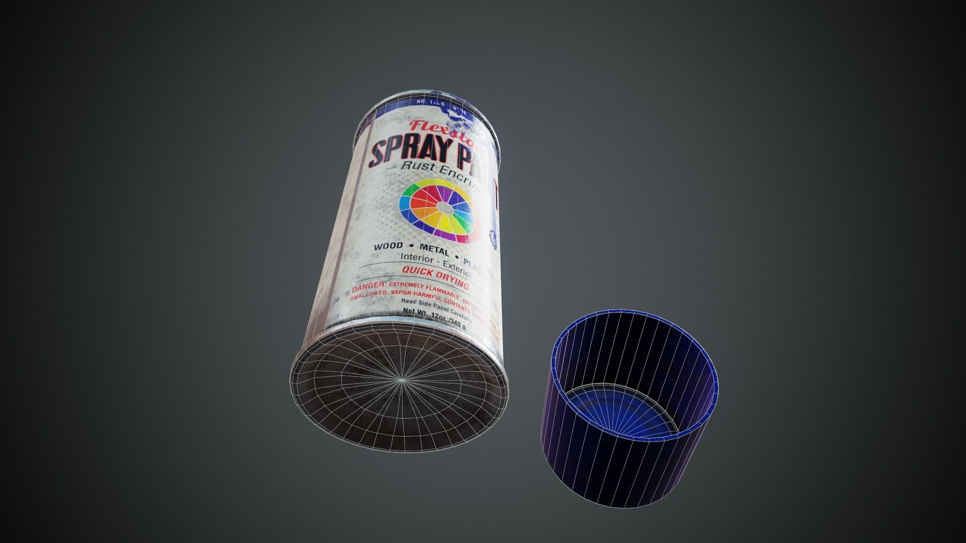 Retro Spray Can - Tutorial Included Low-poly 3D model_11