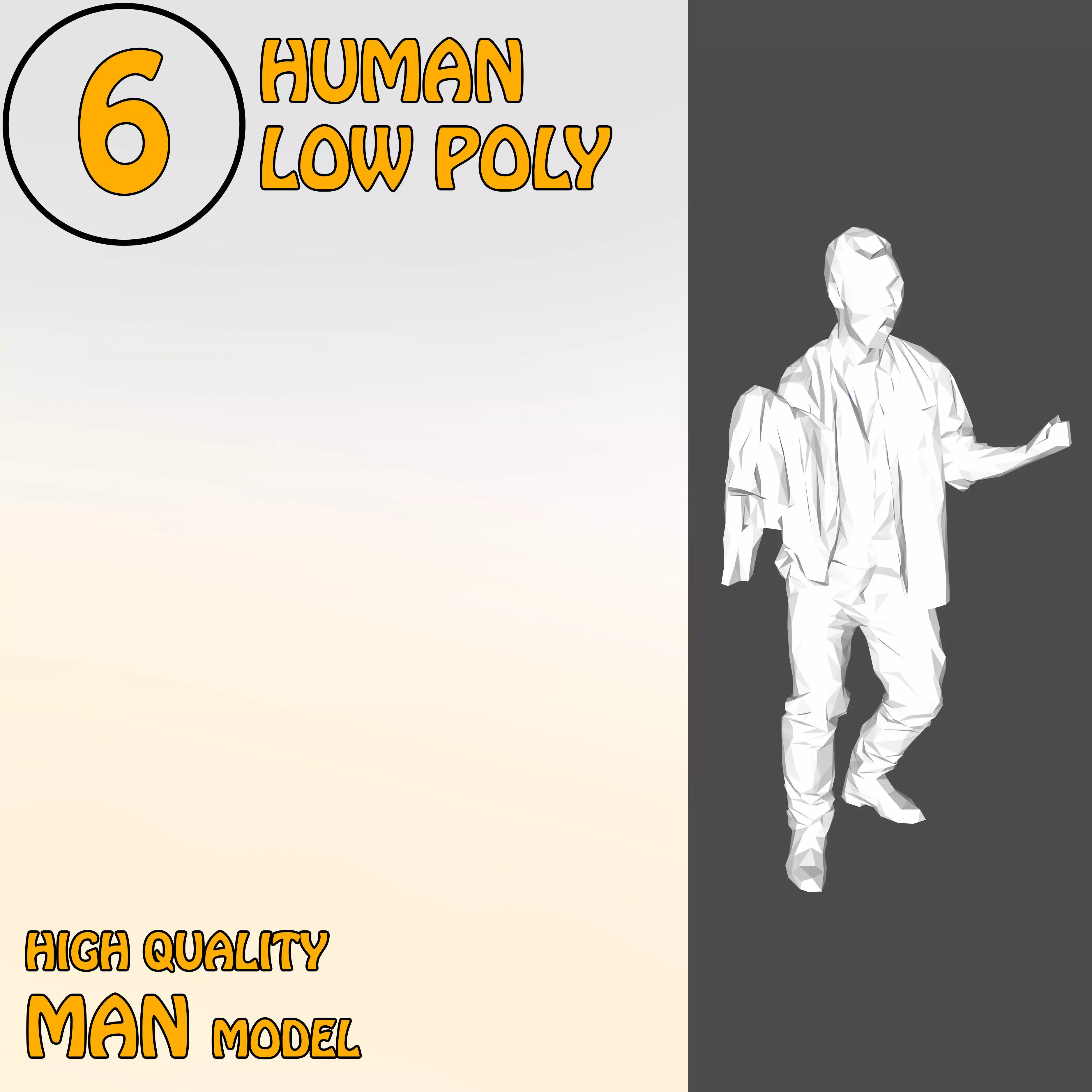 Low Poly People 6 Low-poly 3D model human Low-poly 3D model