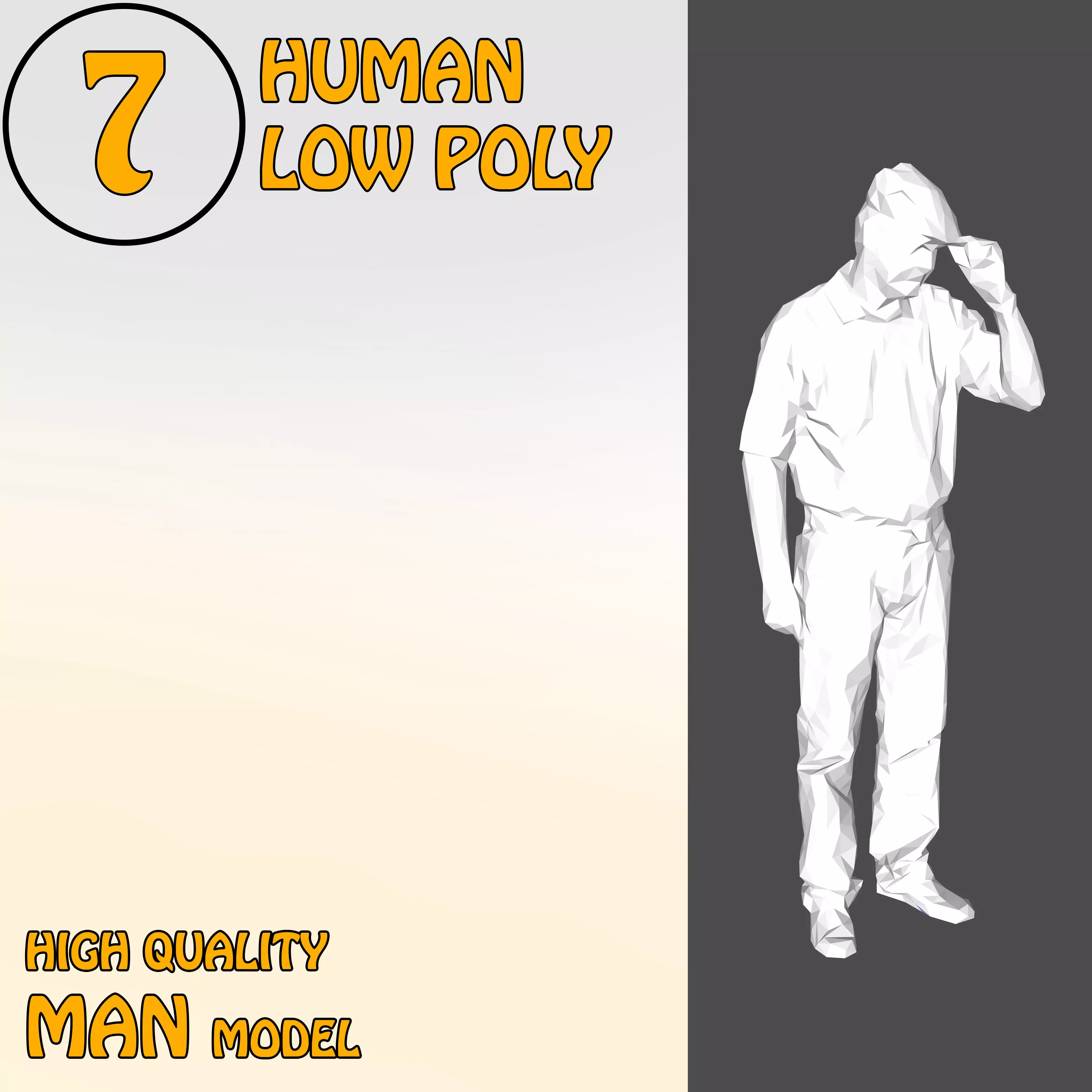 Low Poly People 7 Low-poly 3D model human Low-poly 3D model