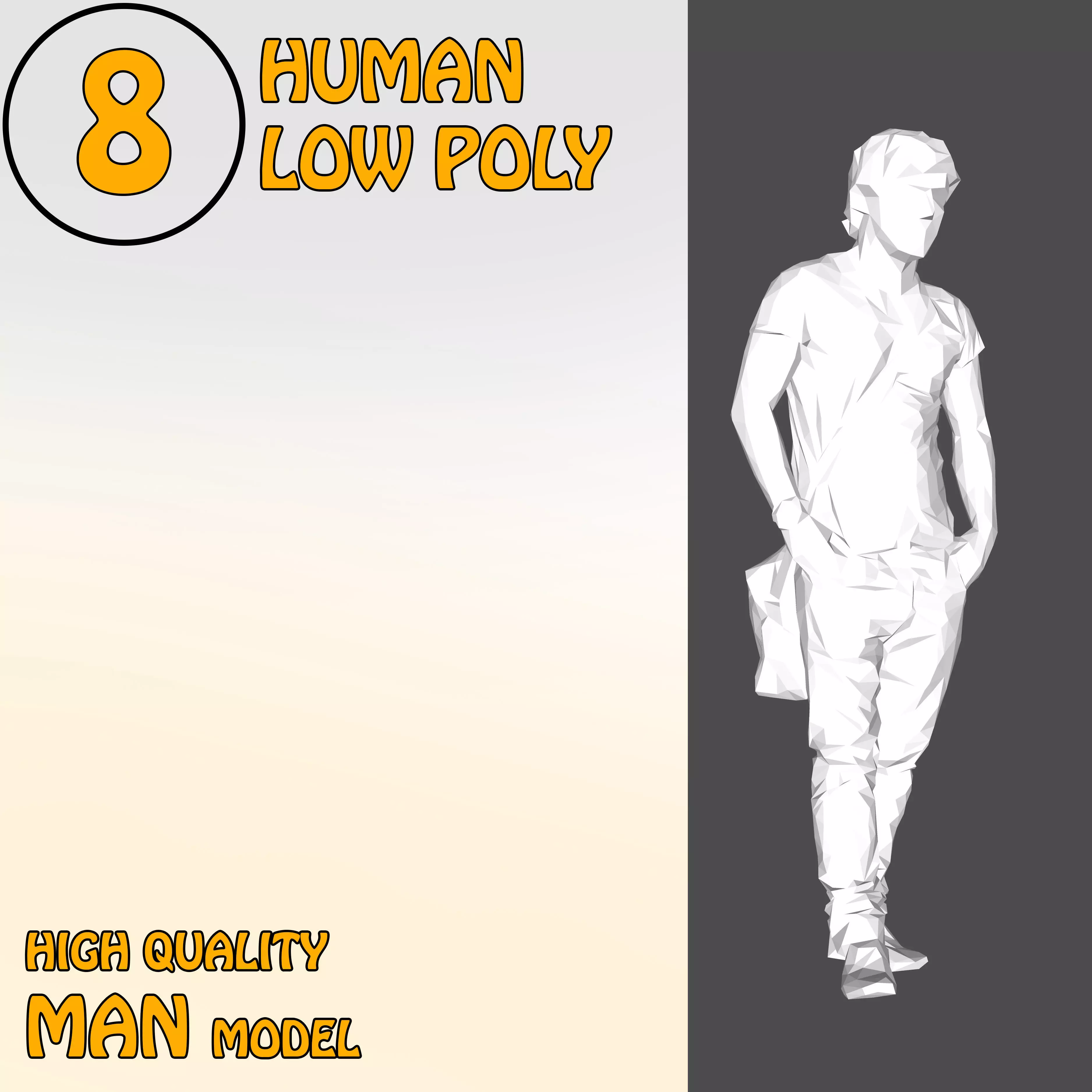 Low Poly People 8 Low-poly 3D model human Low-poly 3D model