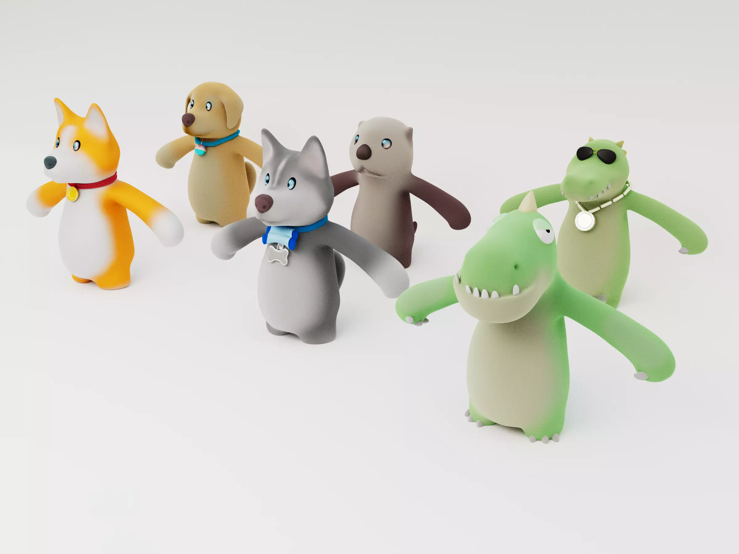 Party Animals Free low-poly 3D model