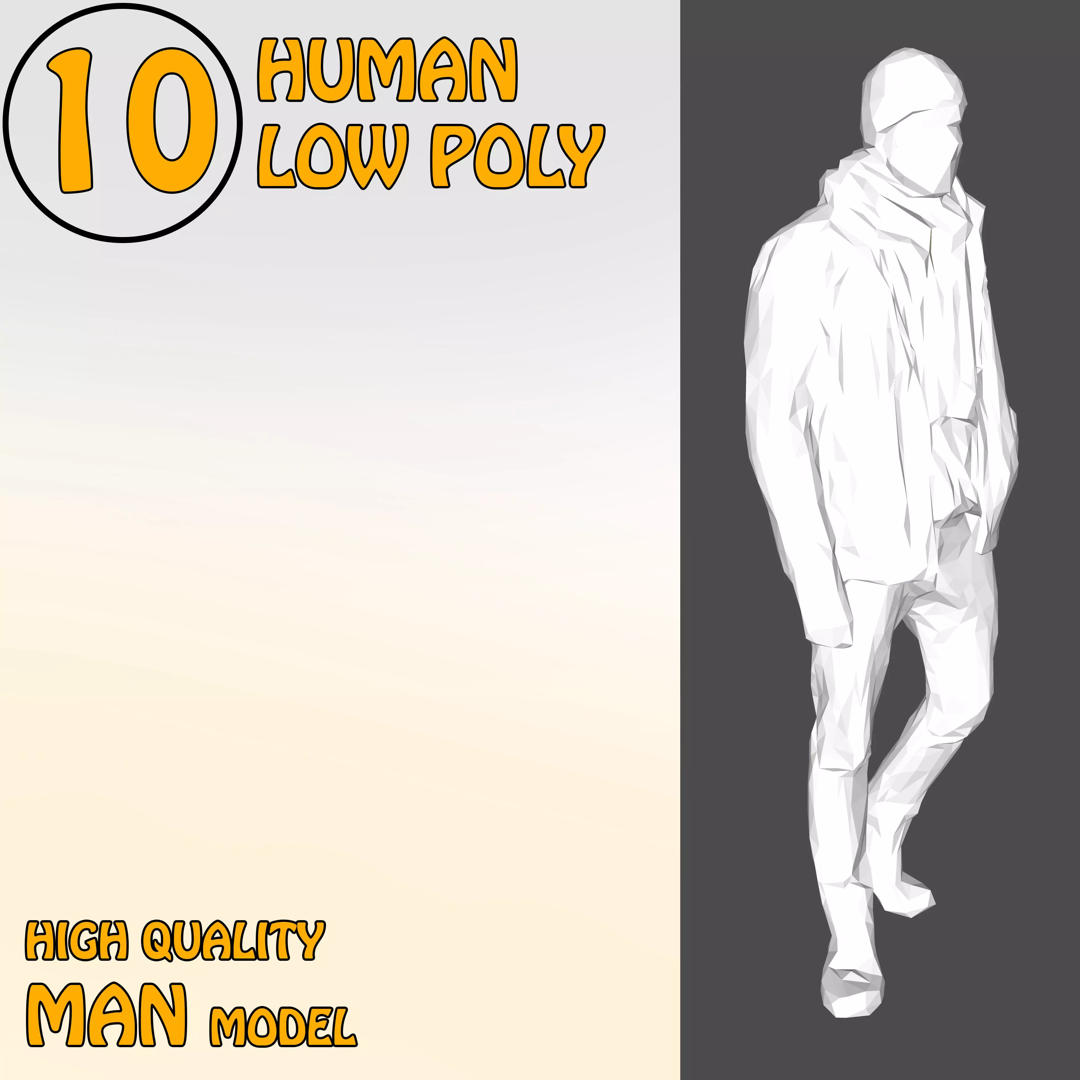 Low Poly People 10 Low-poly 3D model human Low-poly 3D model