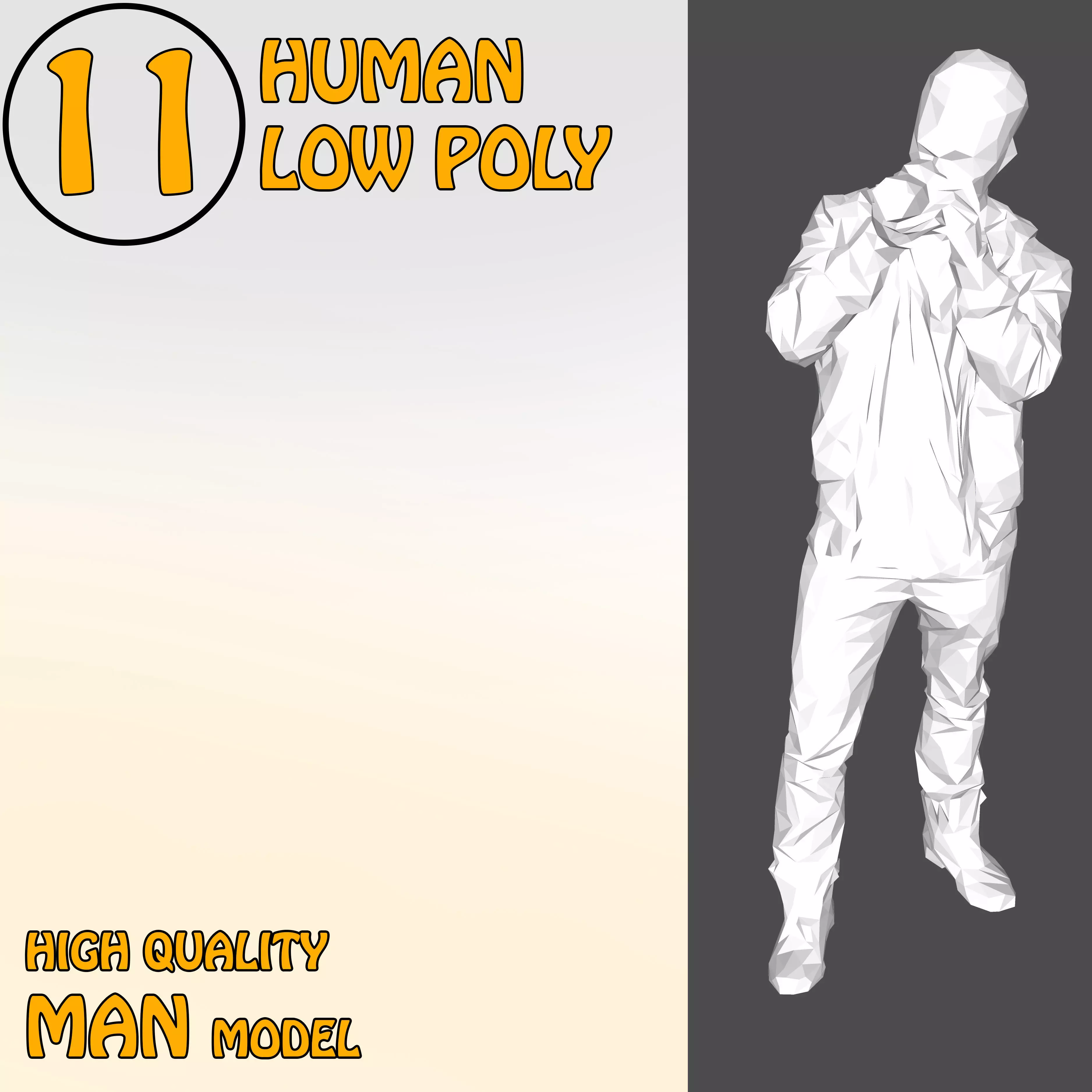 Low Poly People 11 Low-poly 3D model human Low-poly 3D model