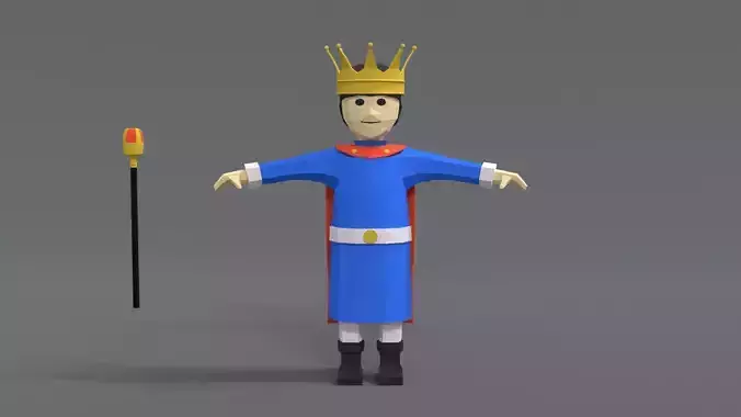 Low Poly Cartoon King