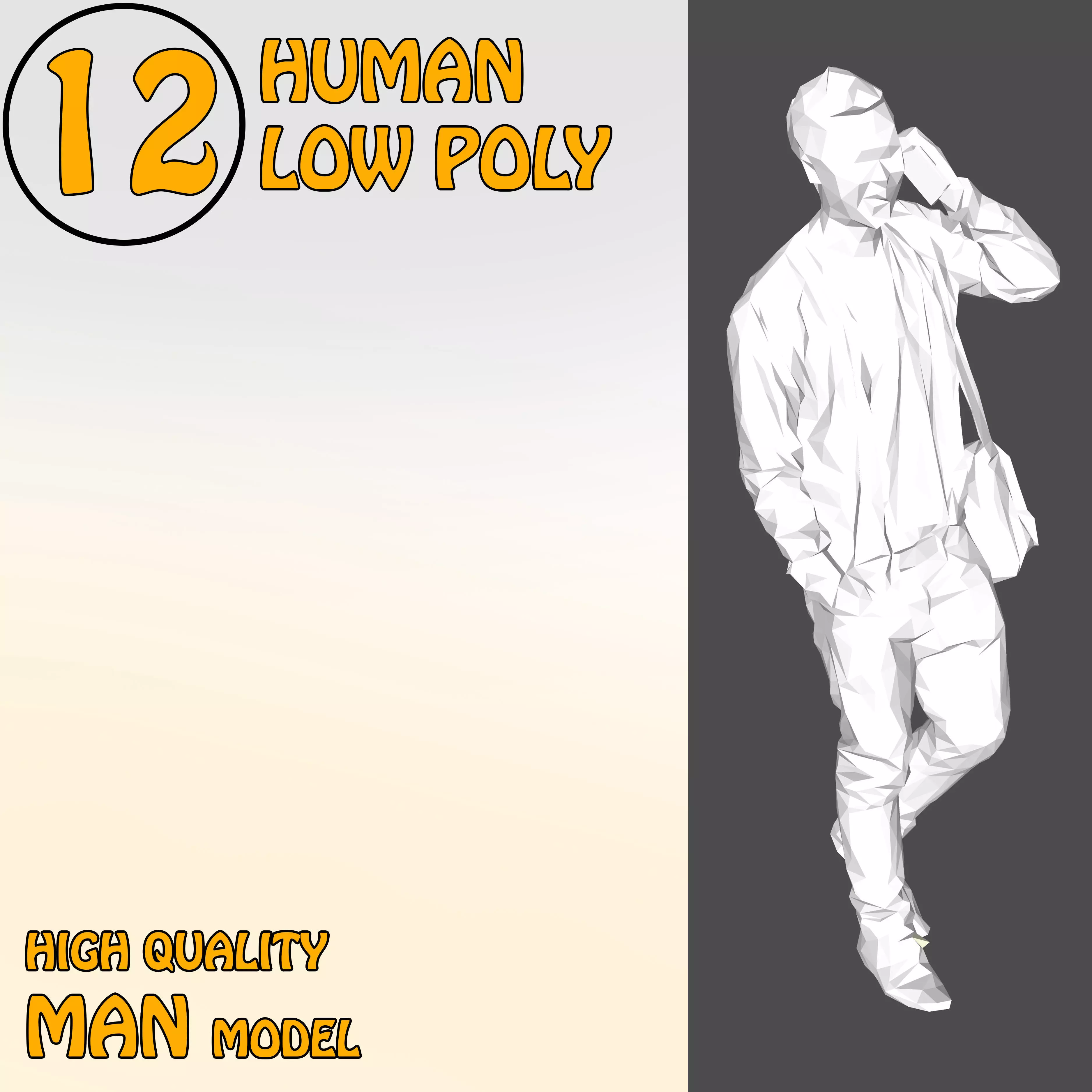 Low Poly People 12 Low-poly 3D model human Low-poly 3D model