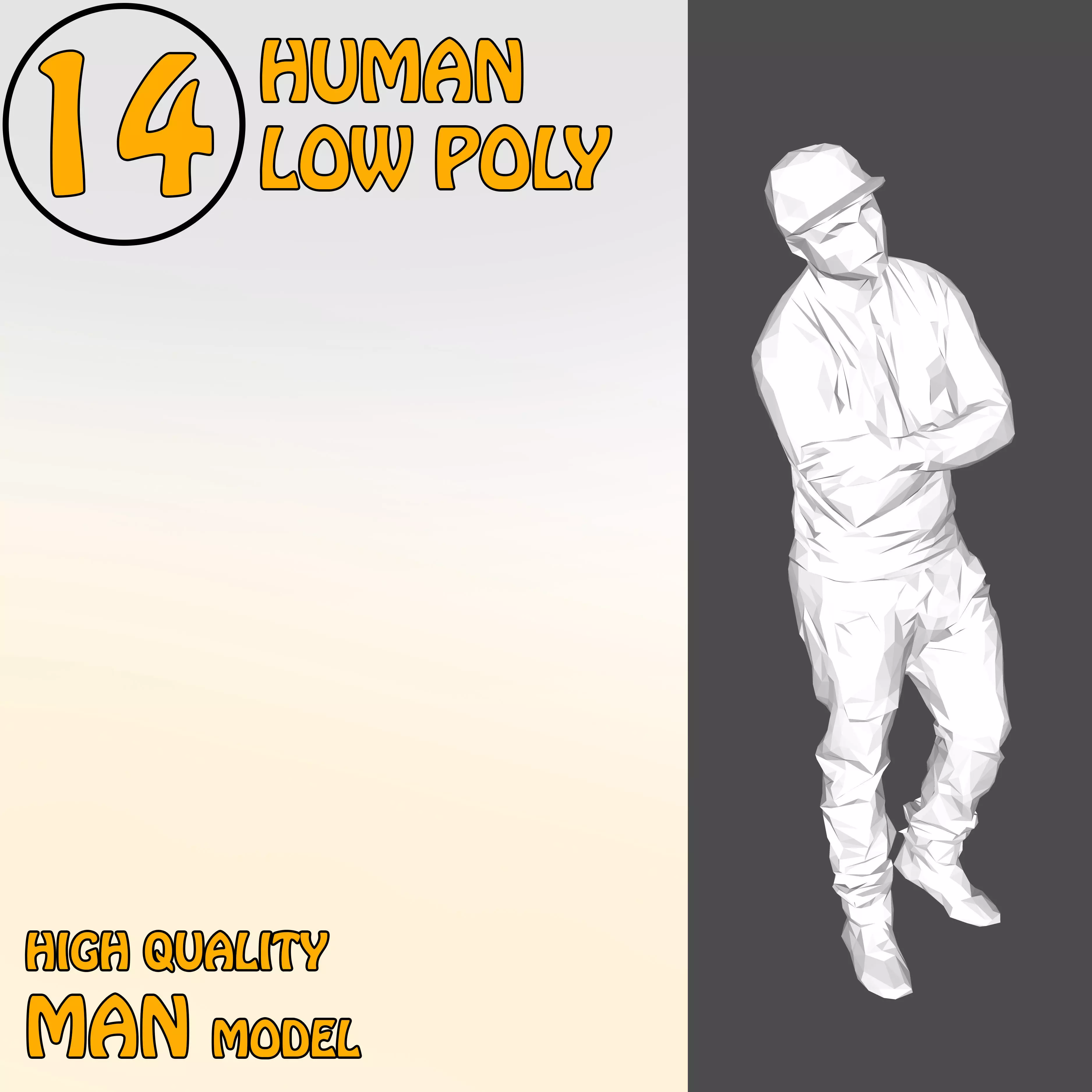 Low Poly People 14 Low-poly 3D model human 3D model