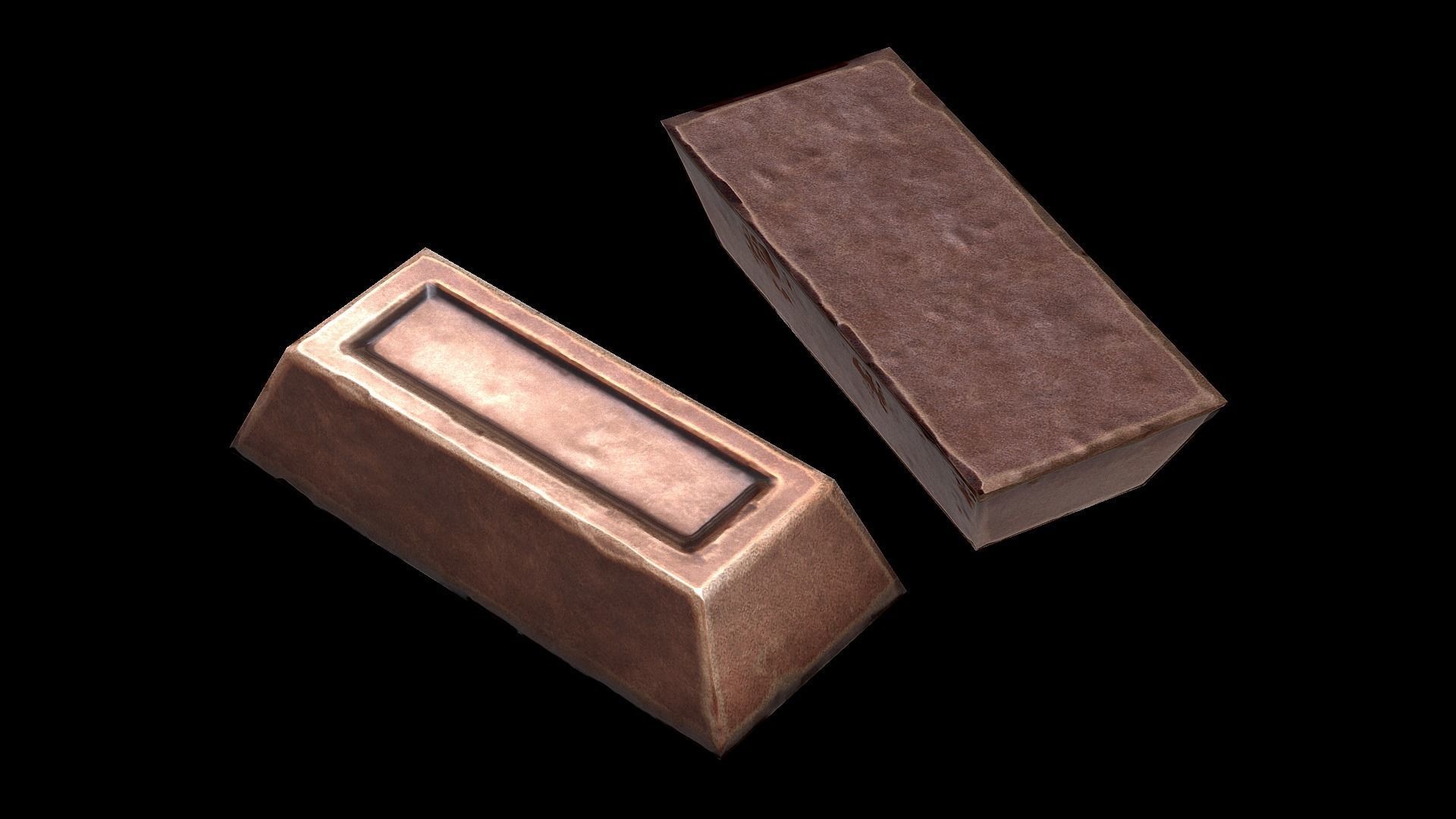 Copper Ingot  Low-poly 3D model_6
