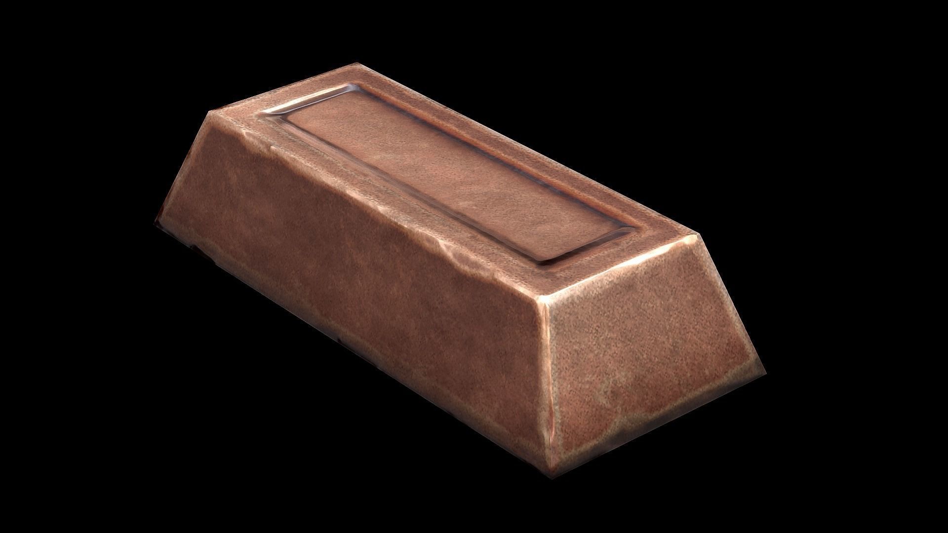 Copper Ingot  Low-poly 3D model_1
