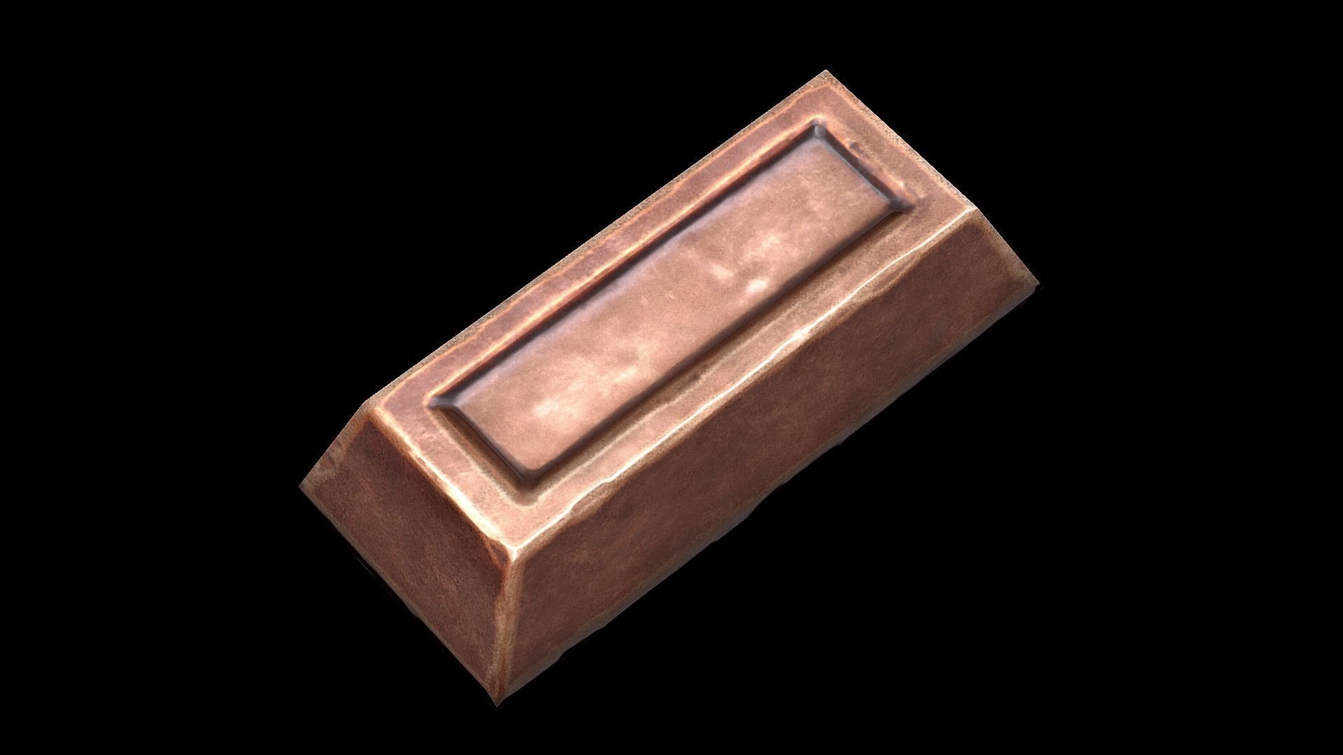 Copper Ingot  Low-poly 3D model_5