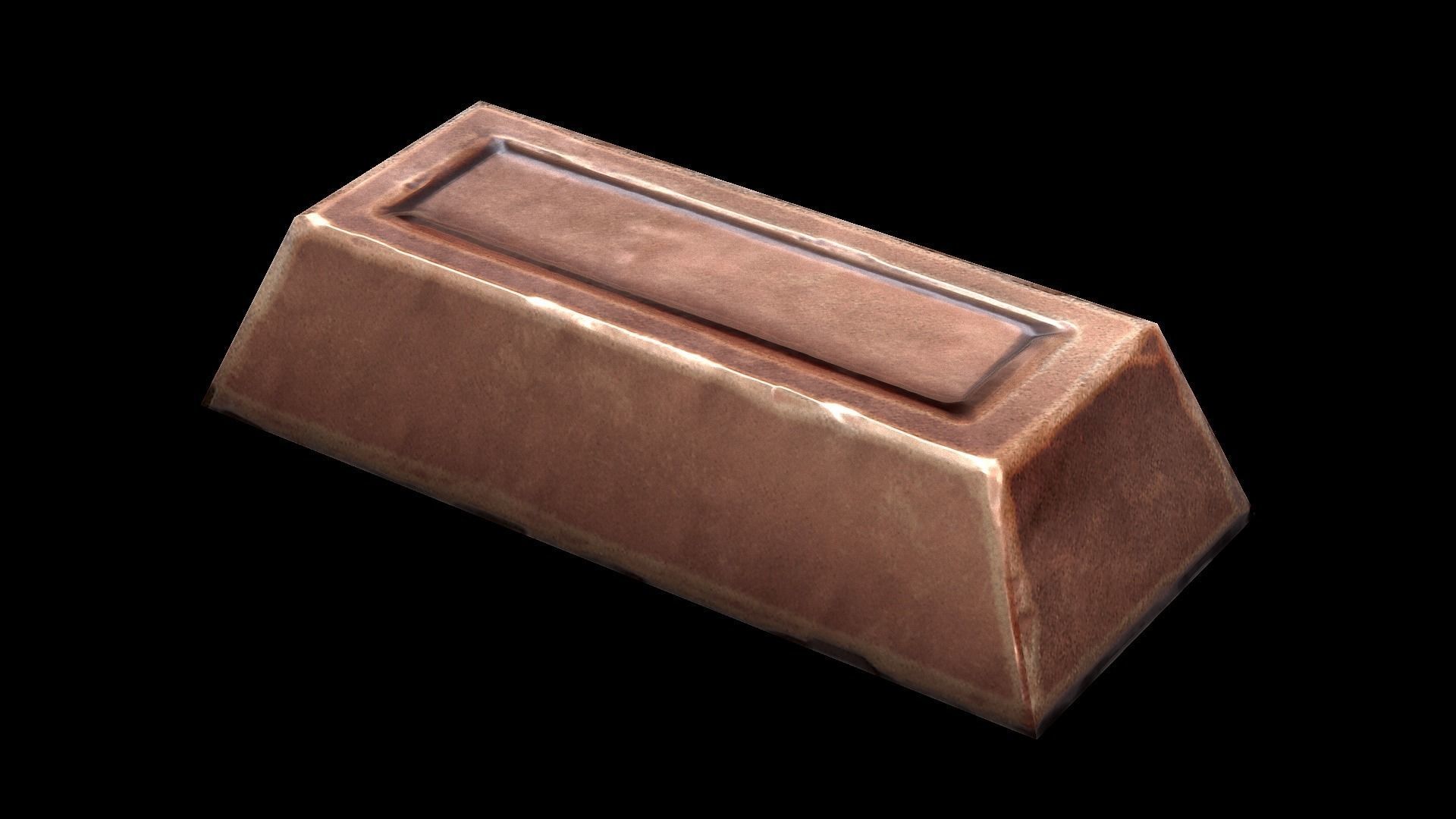 Copper Ingot  Low-poly 3D model_4