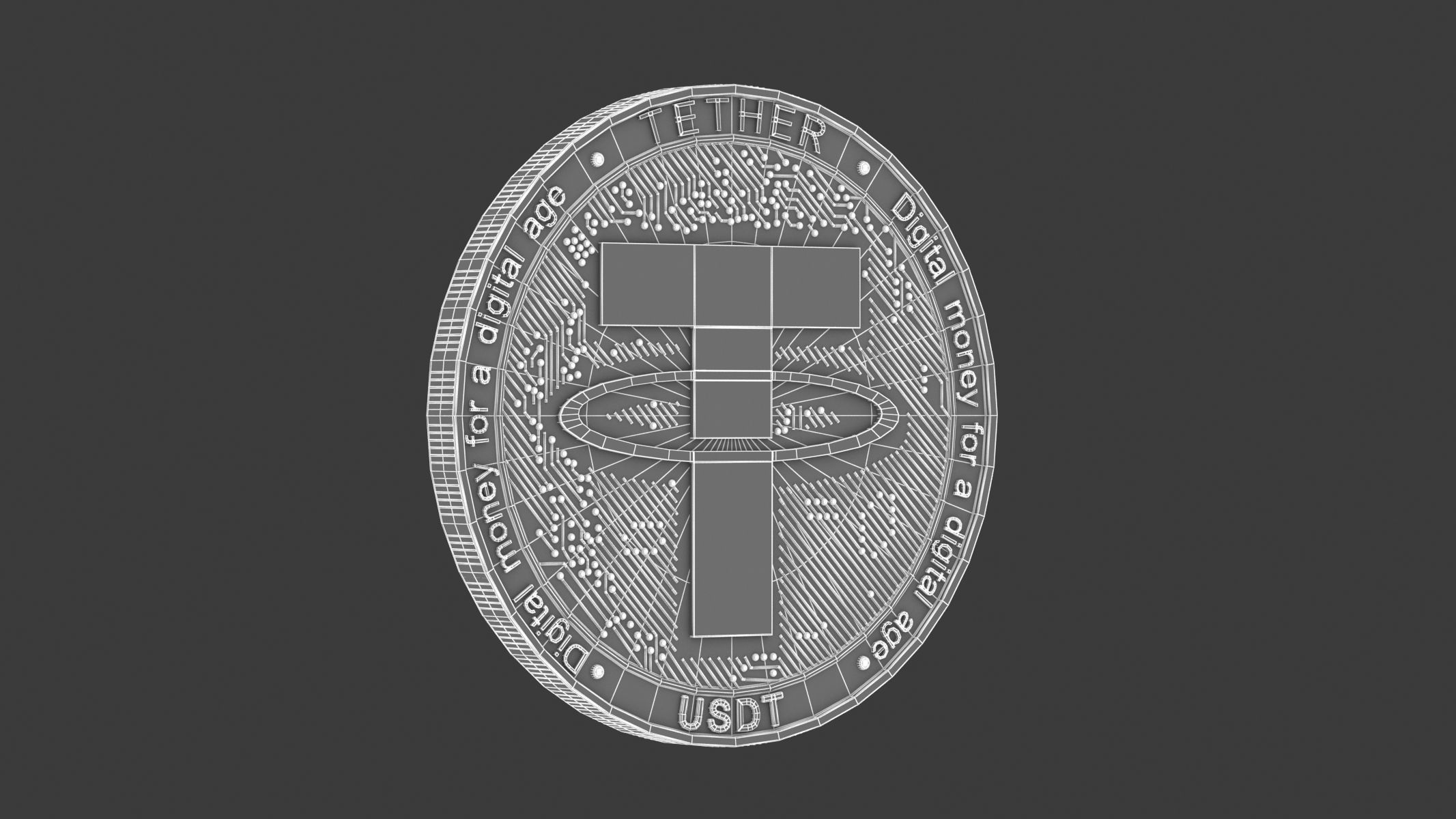 Tether Coin 3D model_5